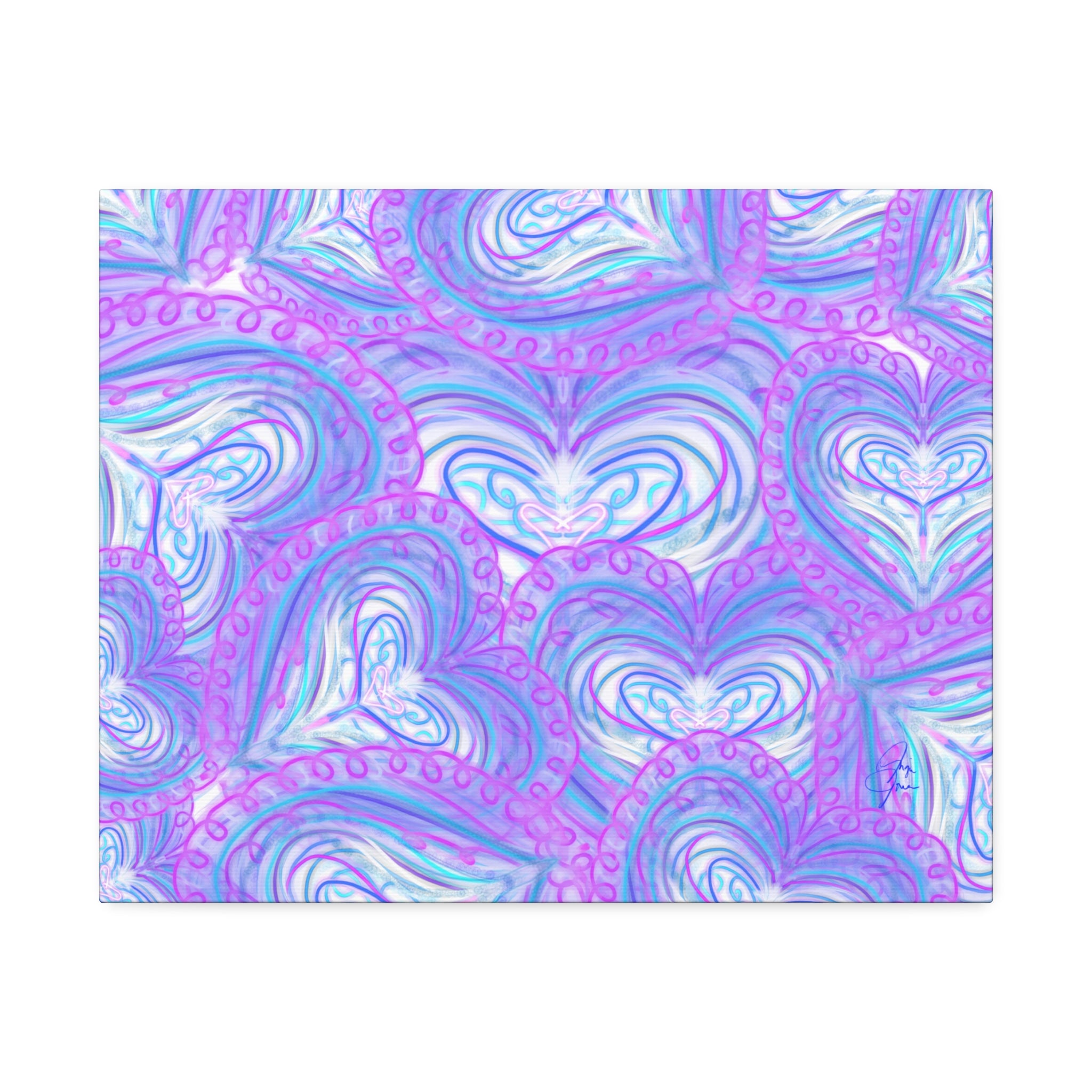 Pastel Heart Swirl Canvas Print — Stretched 1.5"