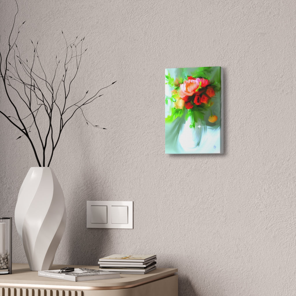 Vibrant Floral Bouquet Canvas Wall Art — Stretched 1.5"