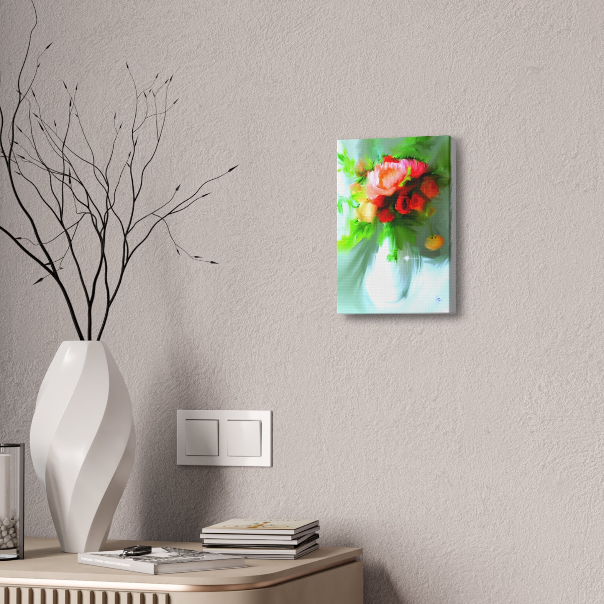Vibrant Floral Bouquet Canvas Wall Art — Stretched 1.5"