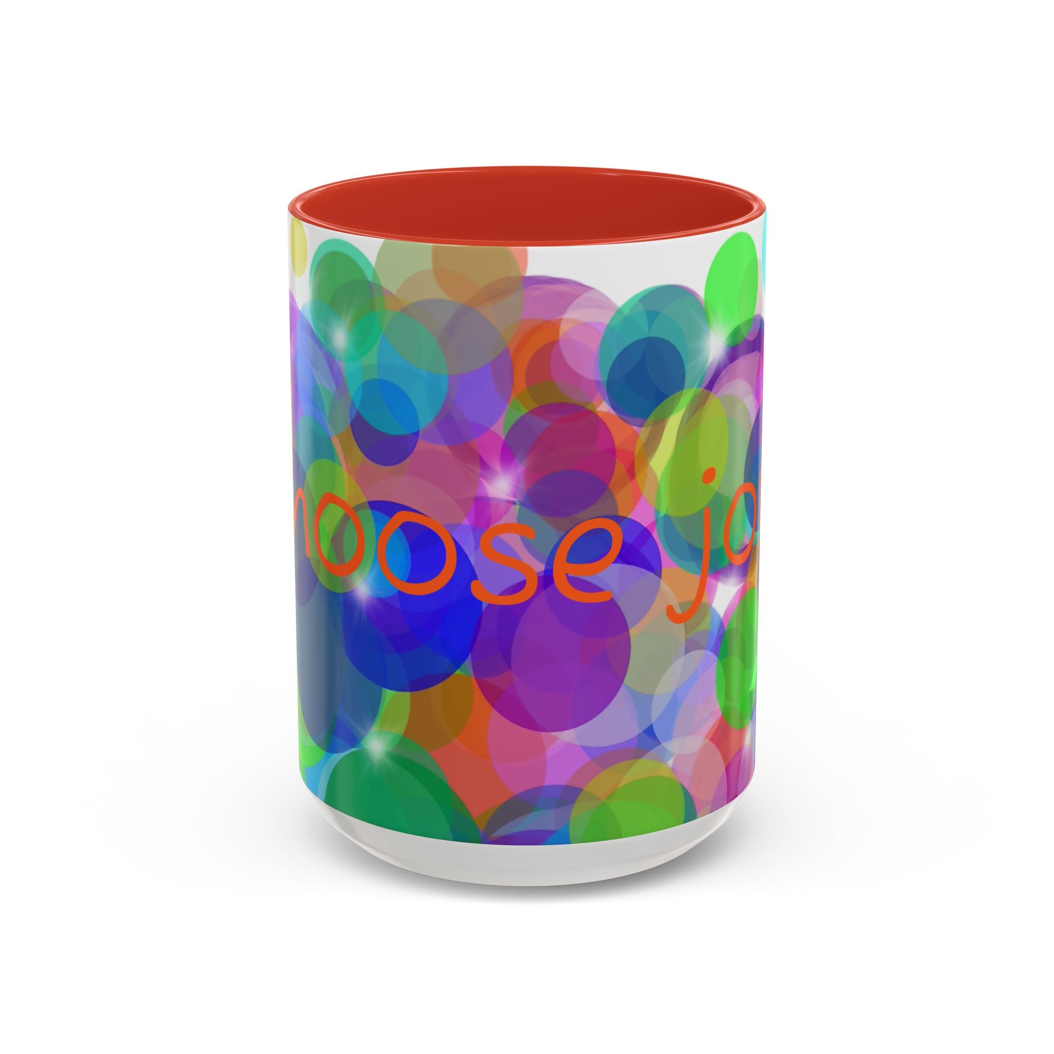Colorful Bokeh "Choose Joy!" Accent Coffee Mug (11/15oz)