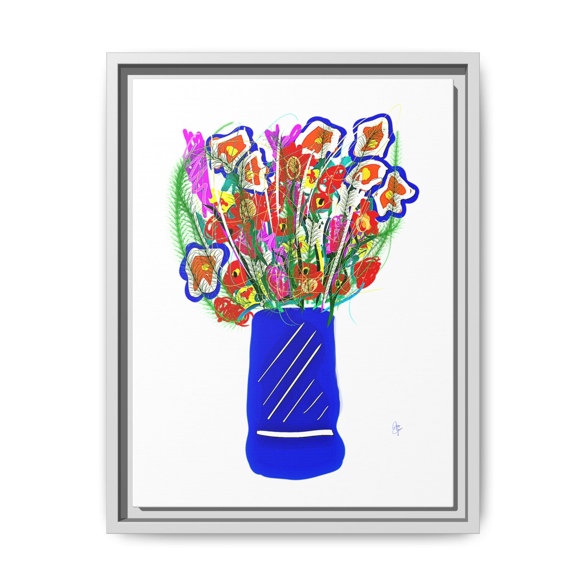 Floral Bouquet Matte Canvas Print — Framed Wall Art