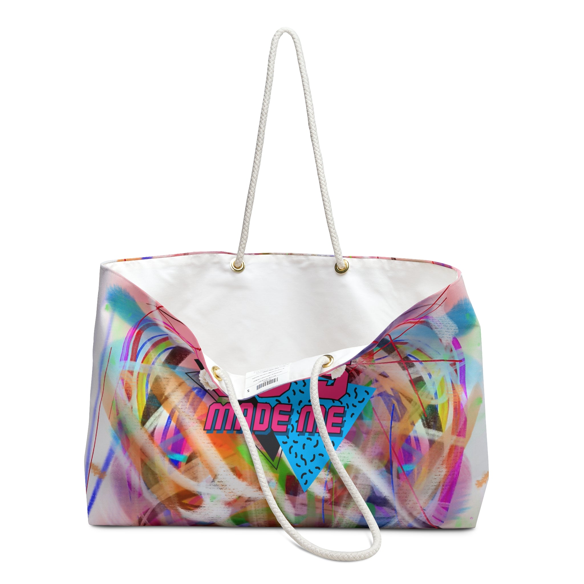 80's Made Me Weekender Bag — Retro 80s Neon Travel Tote