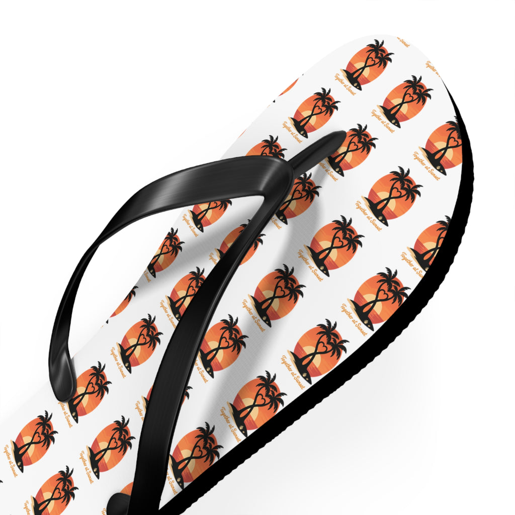 Palm Tree Sunset Flip Flops – Tropical Beach Pattern Sandals