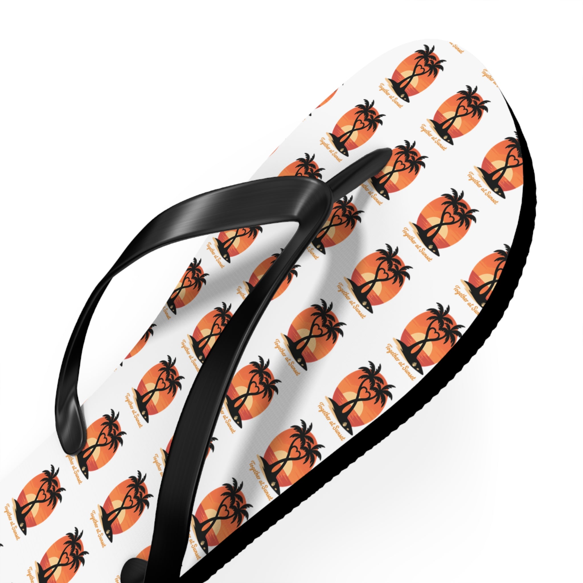 Palm Tree Sunset Flip Flops – Tropical Beach Pattern Sandals