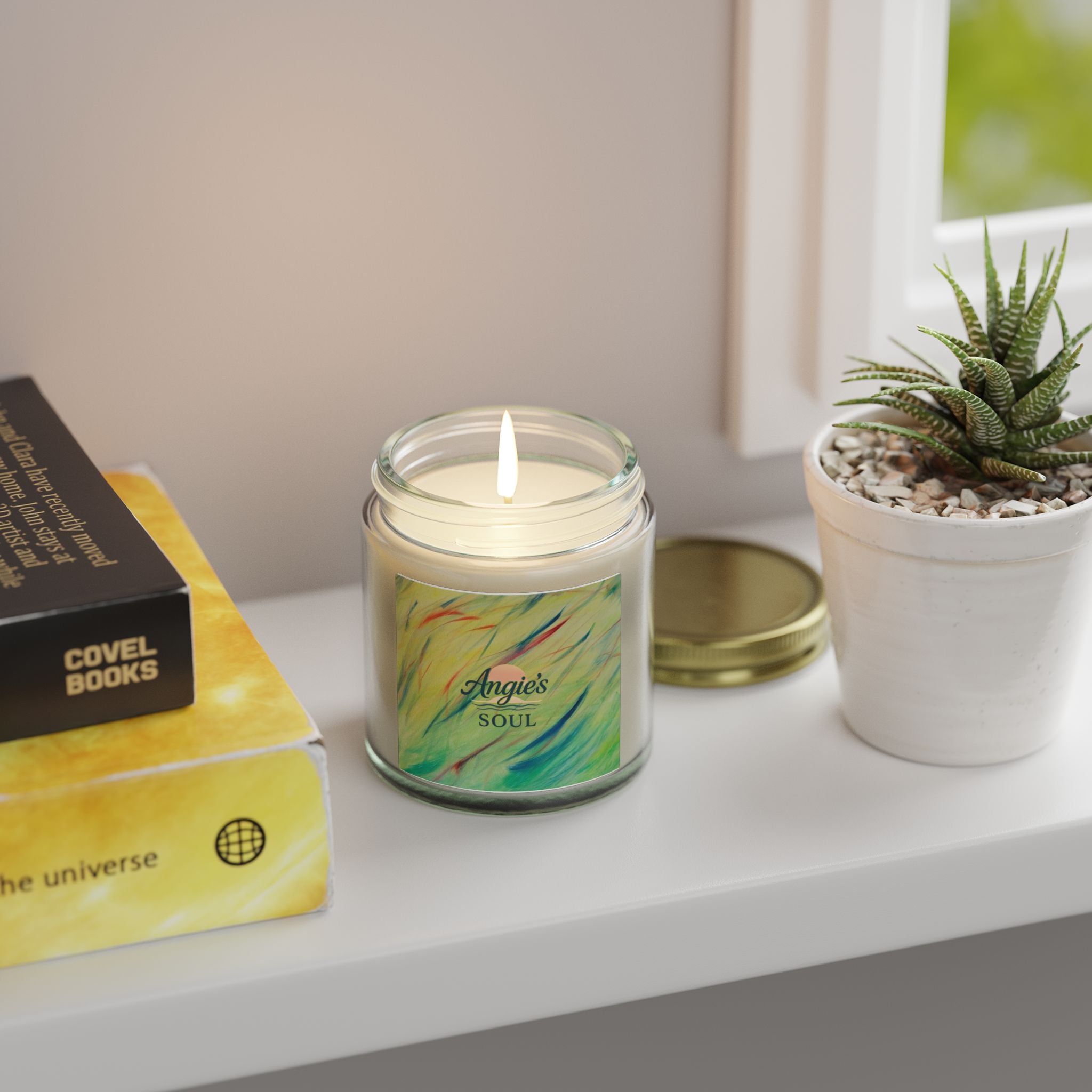 Soy Coconut-Apricot Candle — "Angie's Soul" Scented Jar (4oz & 9oz)