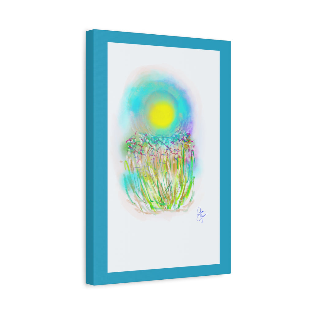 Sunlit Meadow Abstract Canvas Art — Bright Floral Wall Decor