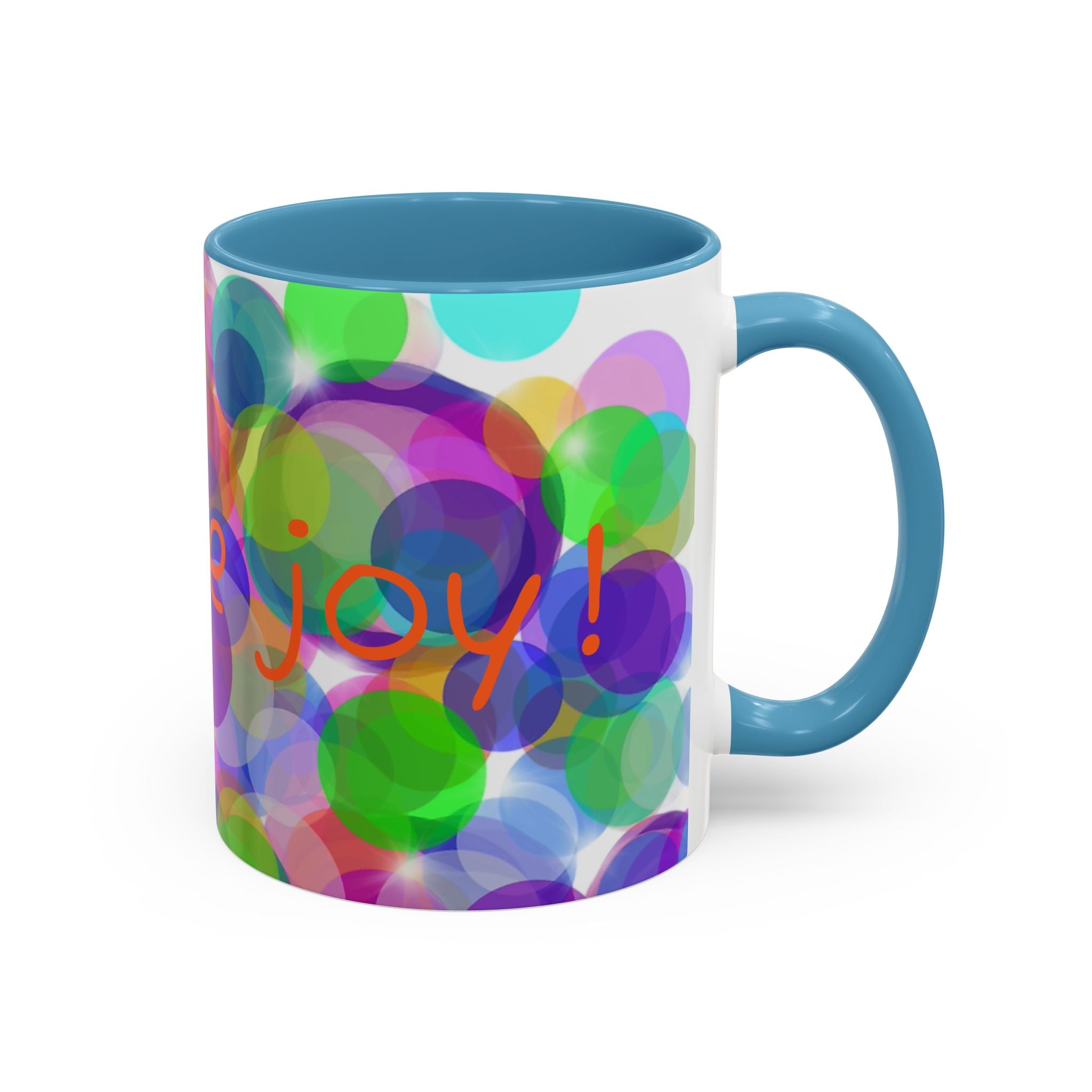 Colorful Bokeh "Choose Joy!" Accent Coffee Mug (11/15oz)