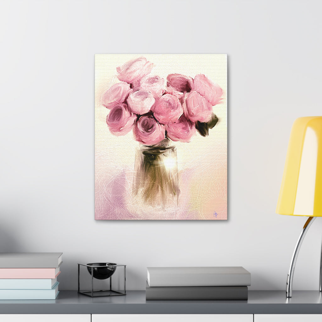 Canvas Stretched, 1.5'' Pink Roses