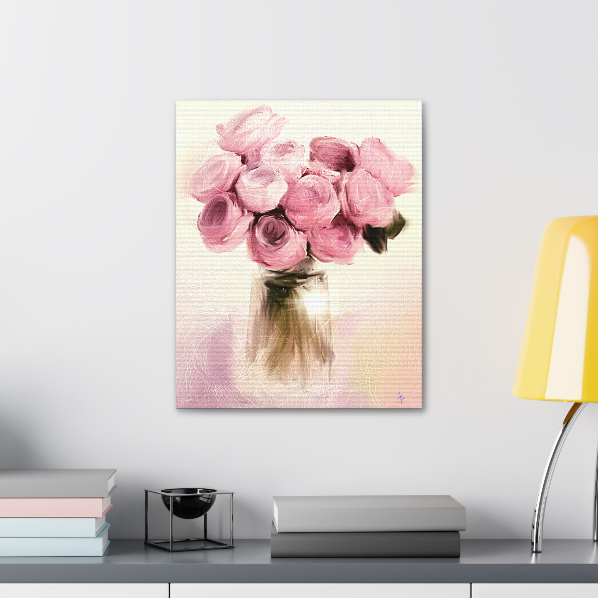 Canvas Stretched, 1.5'' Pink Roses