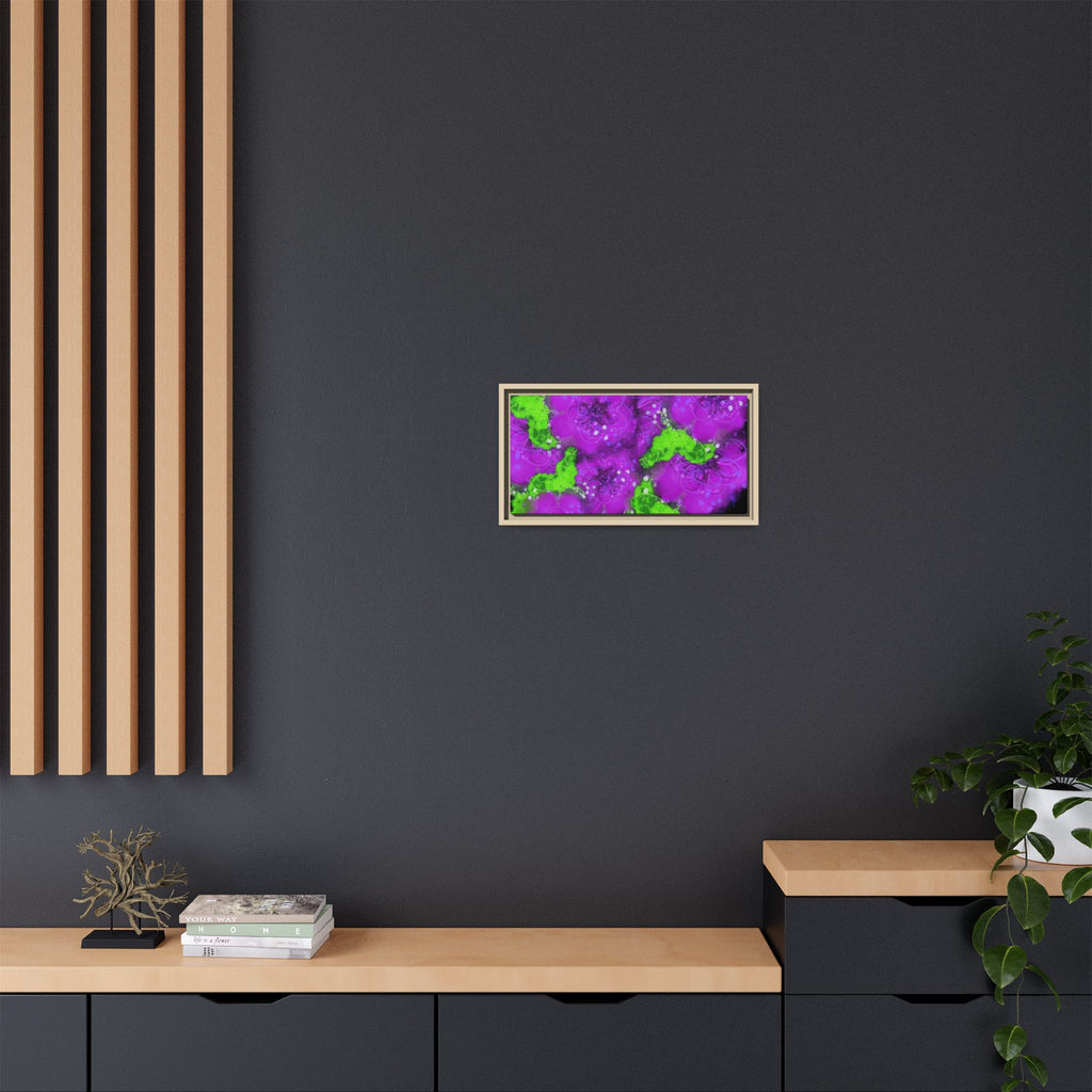 Framed Floral Canvas Print — Matte Multi-Color Blooms Wall Art