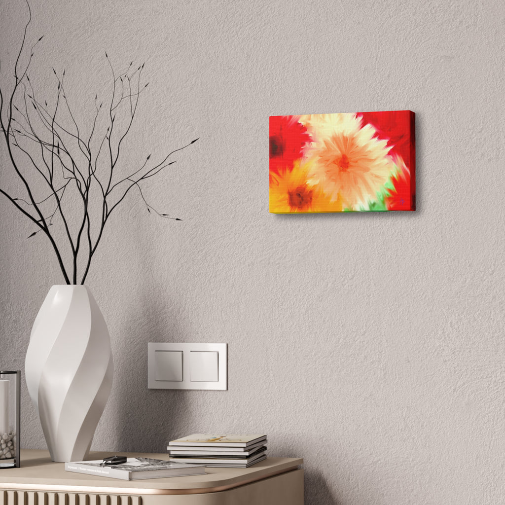 Bright Floral Abstract Canvas Wall Art — Stretched 1.5"