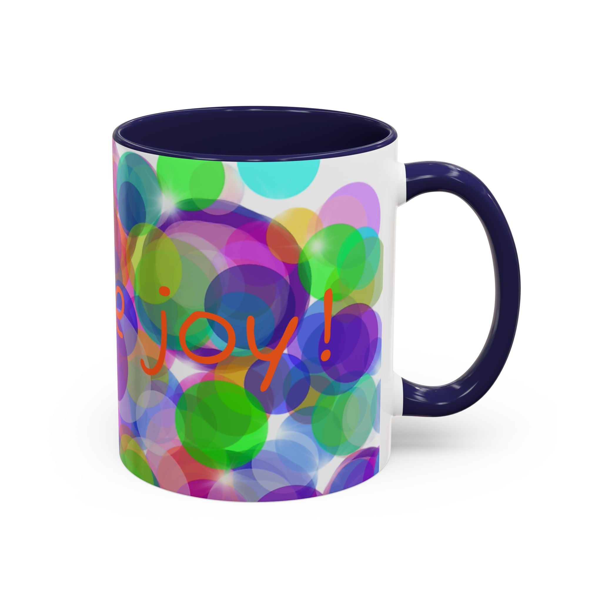 Colorful Bokeh "Choose Joy!" Accent Coffee Mug (11/15oz)