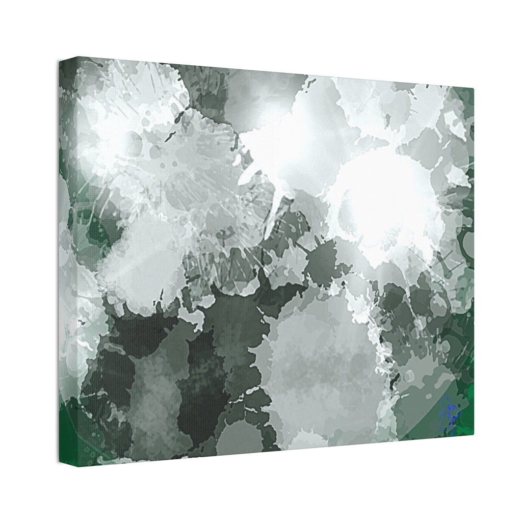 Abstract Gray Ink Splash Canvas