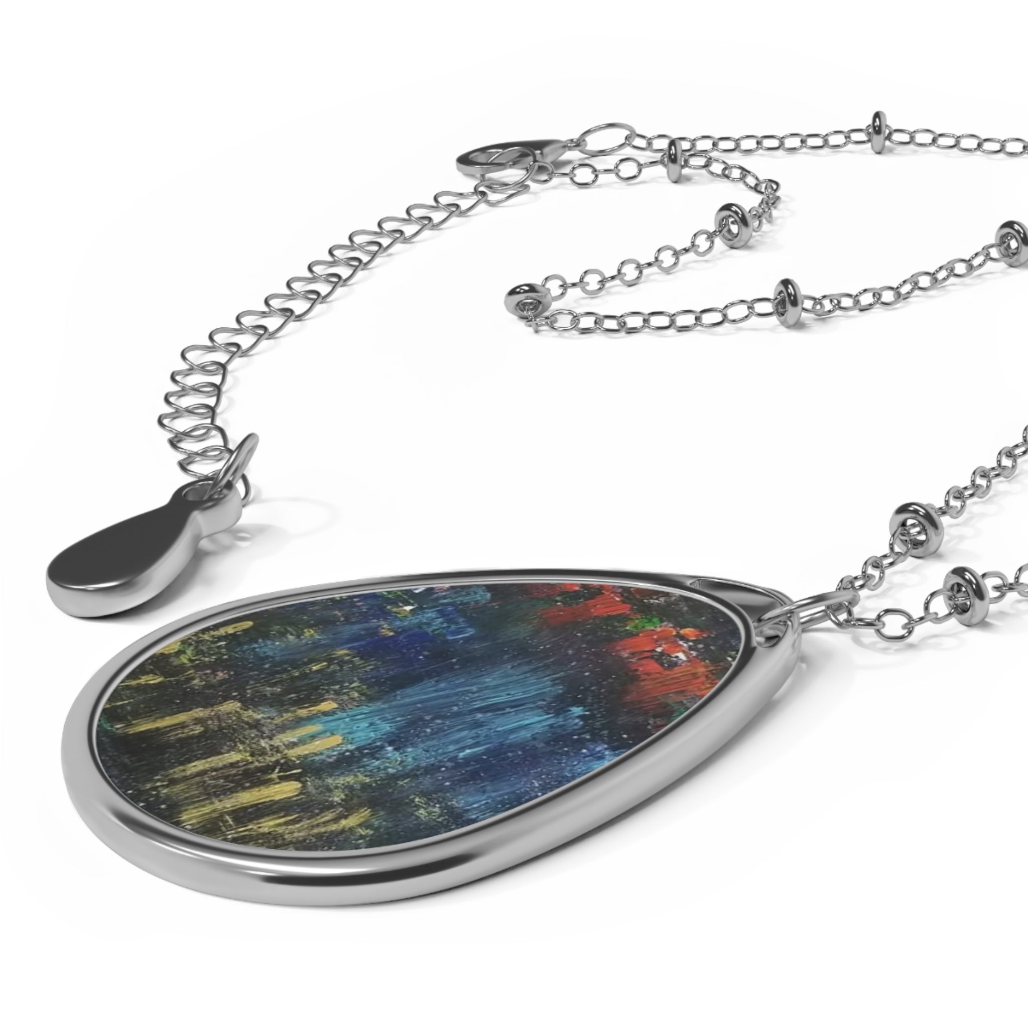 Modern City Oval Necklace — Artist Angie Jones Pendant
