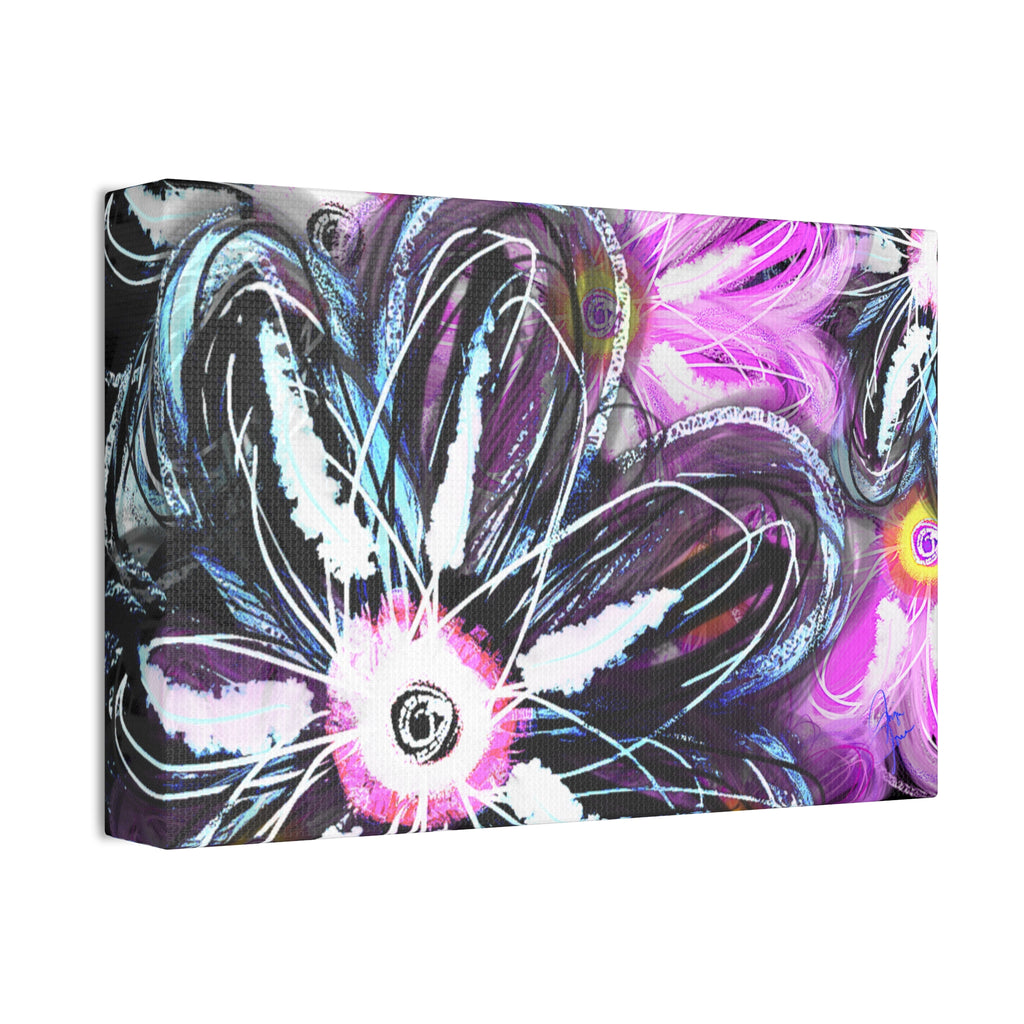 Floral Neon Abstract Canvas