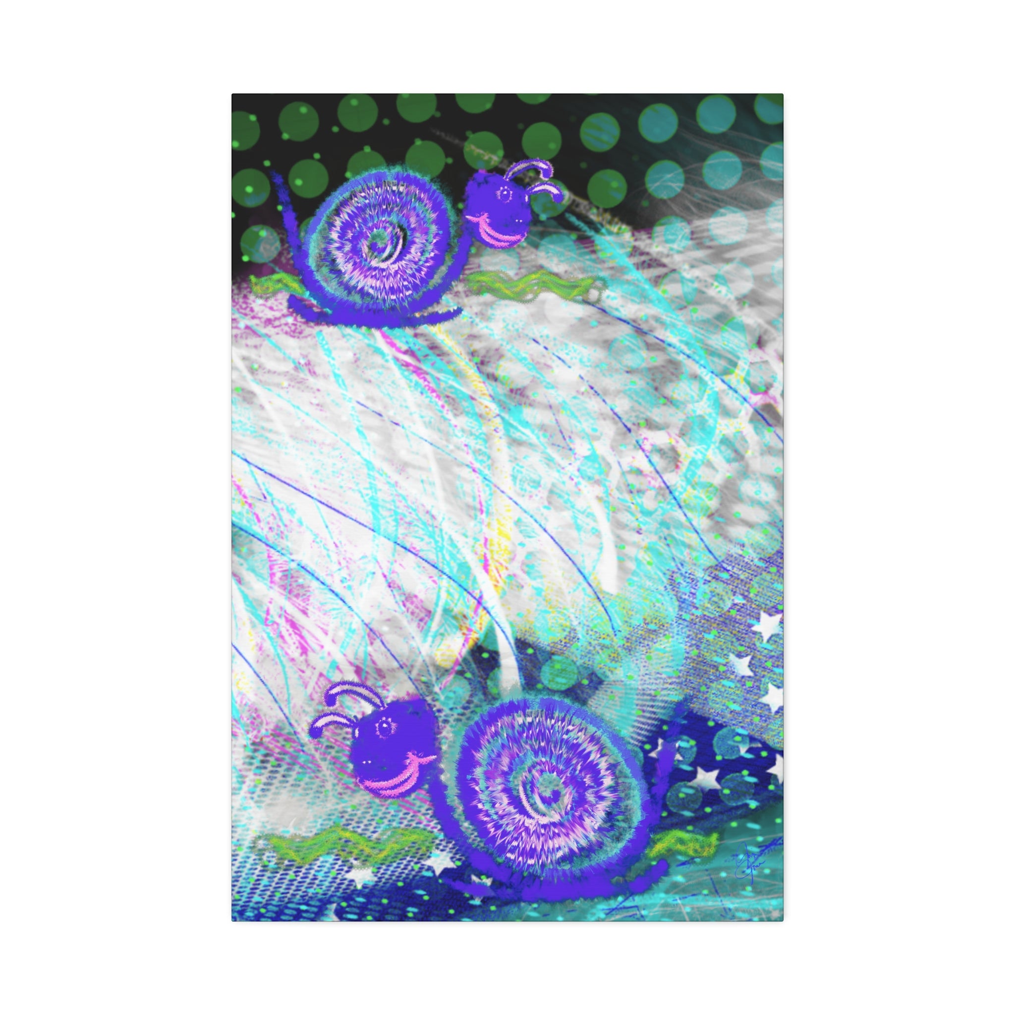 Cute Snail Nursery Wall Art Canvas – Stretched 1.5"
