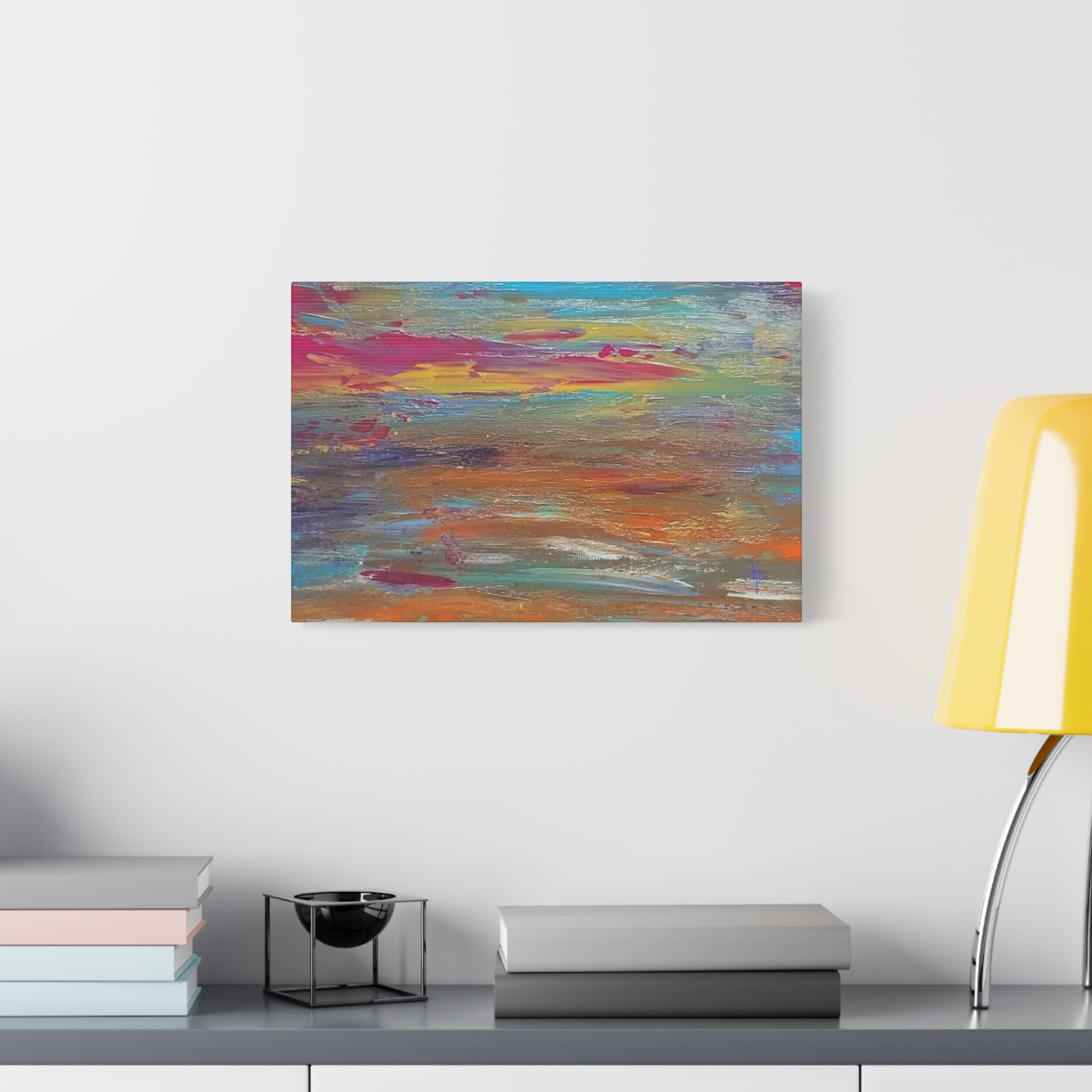 Abstract Colorful Sunset Matte Canvas Wall Art — Stretched 1.25"