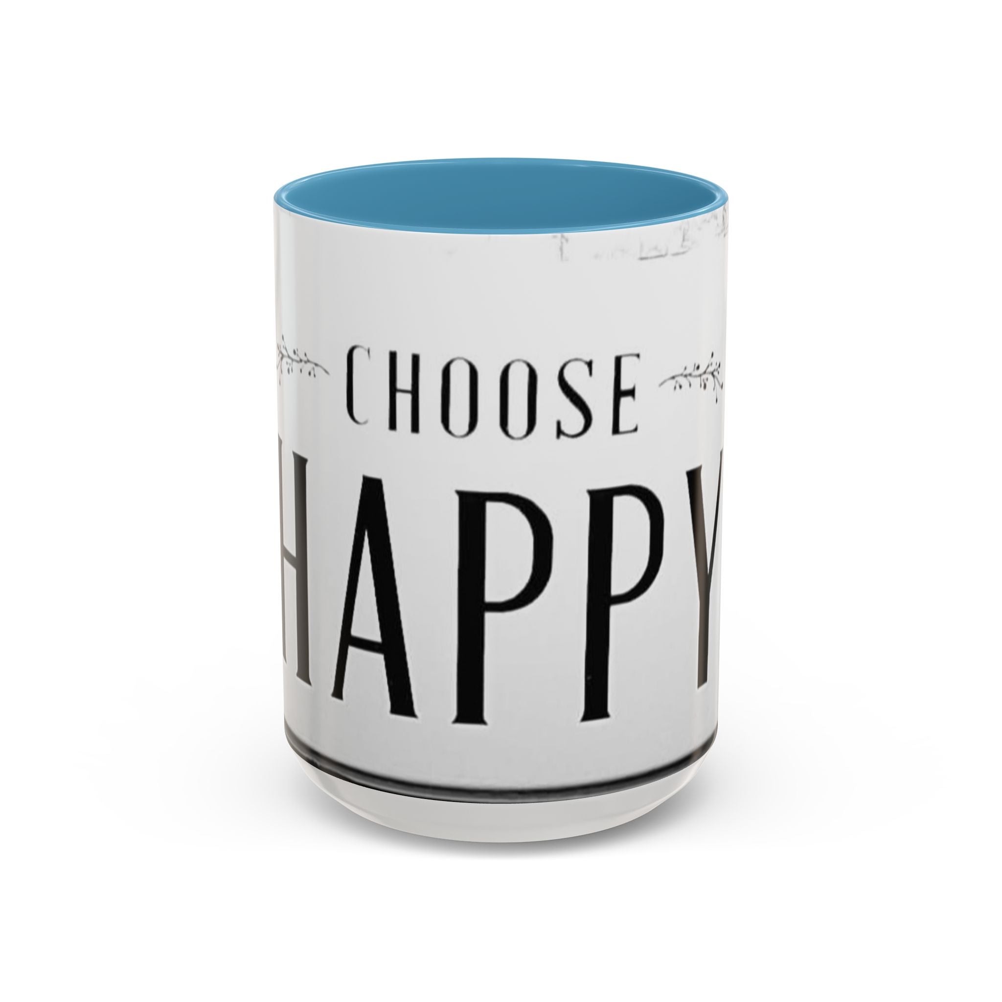 Choose Happy Accent Coffee Mug – Inspirational Black & White Ceramic Mug (11/15oz)