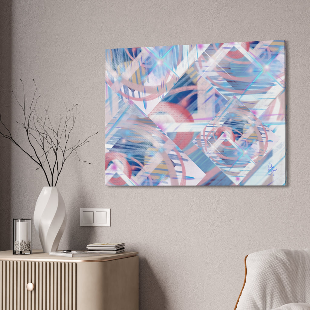 Abstract Pastel Flamingo Canvas Stretch 1.5" - Modern Tropical Wall Art
