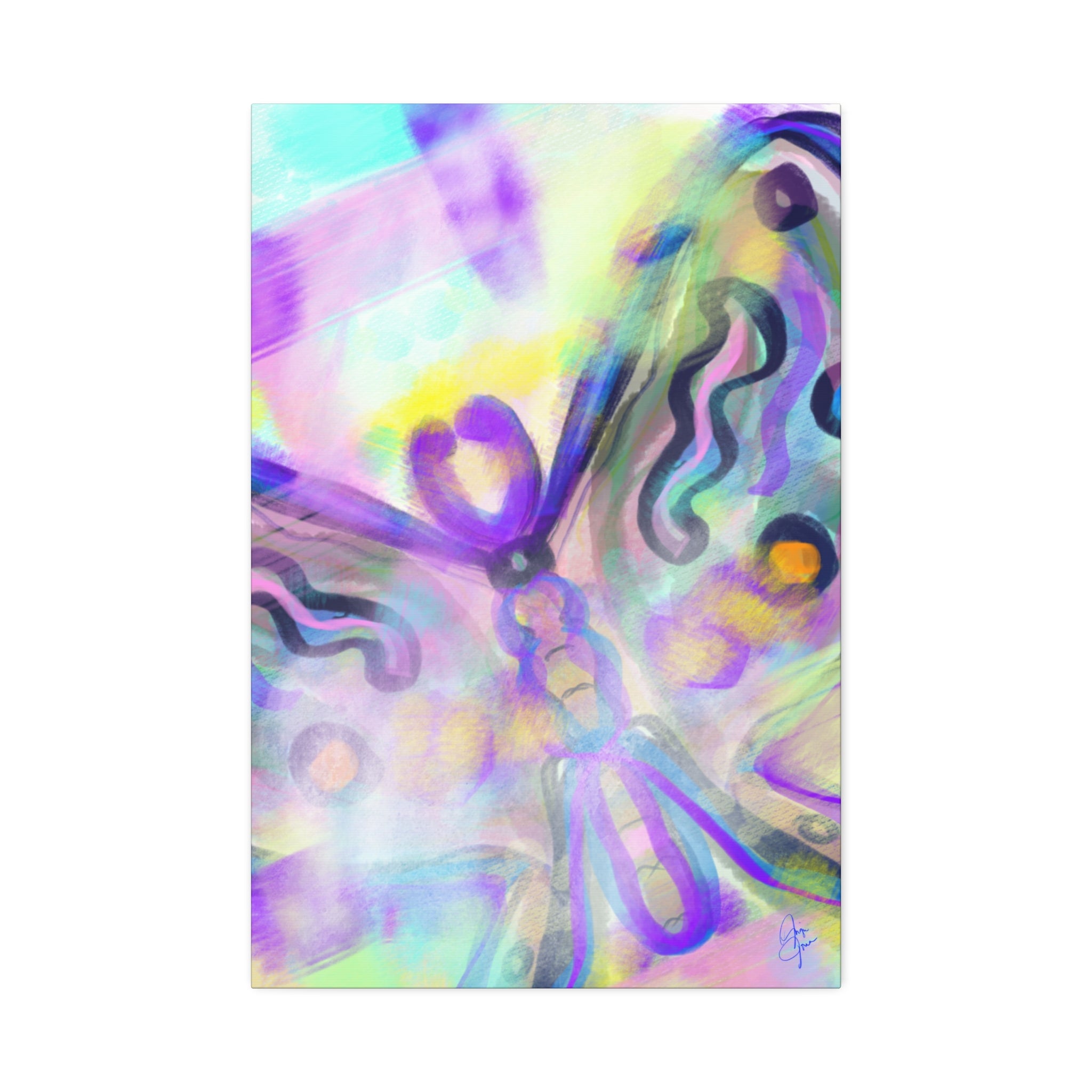 Abstract Pastel Butterfly Canvas — Stretched 1.5" Wall Art