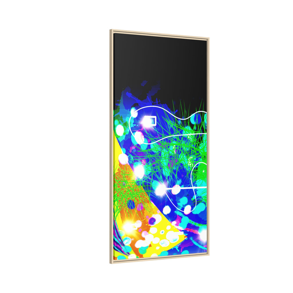 Abstract Neon Wave Matte Canvas Framed Art