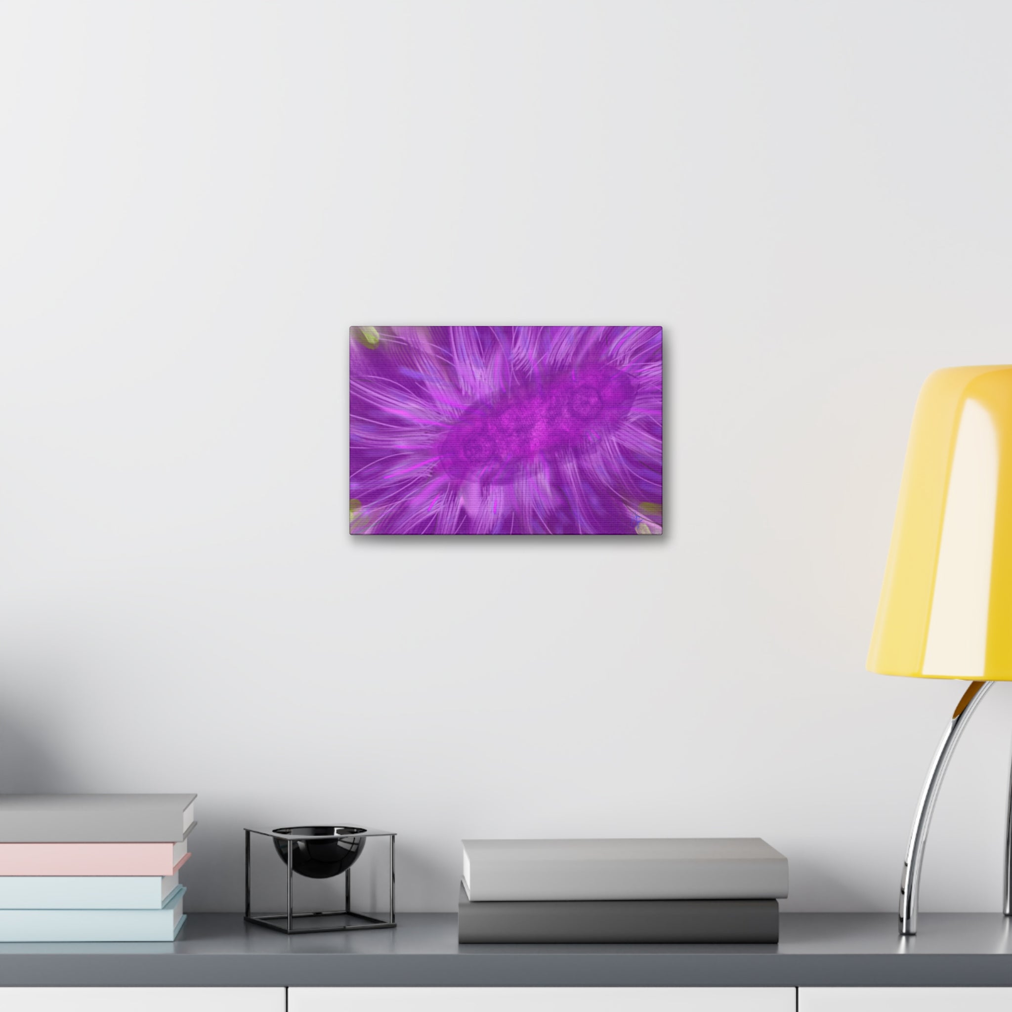 Purple Floral Burst Canvas Print – Abstract Flower Wall Art (Stretched 1.5")