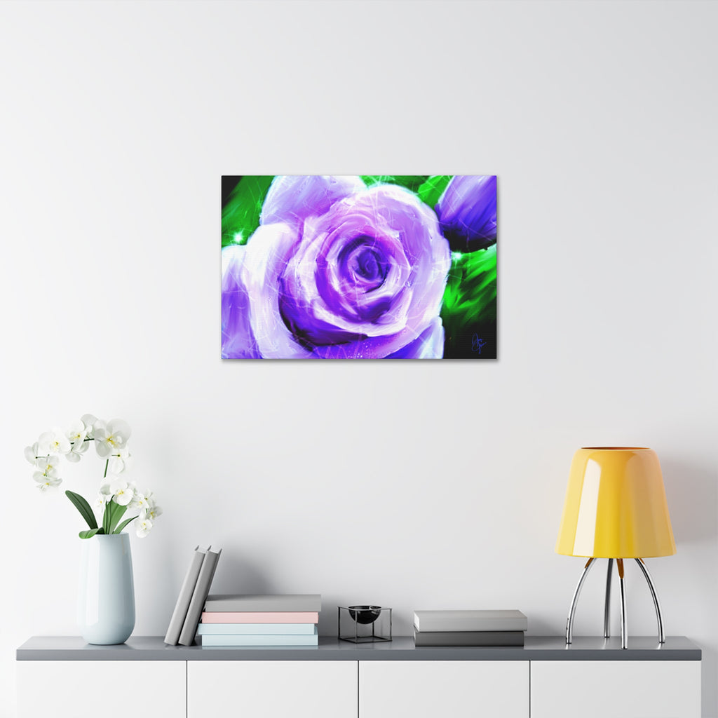 Purple Rose Canvas Print – Stretched 1.5" Floral Wall Art