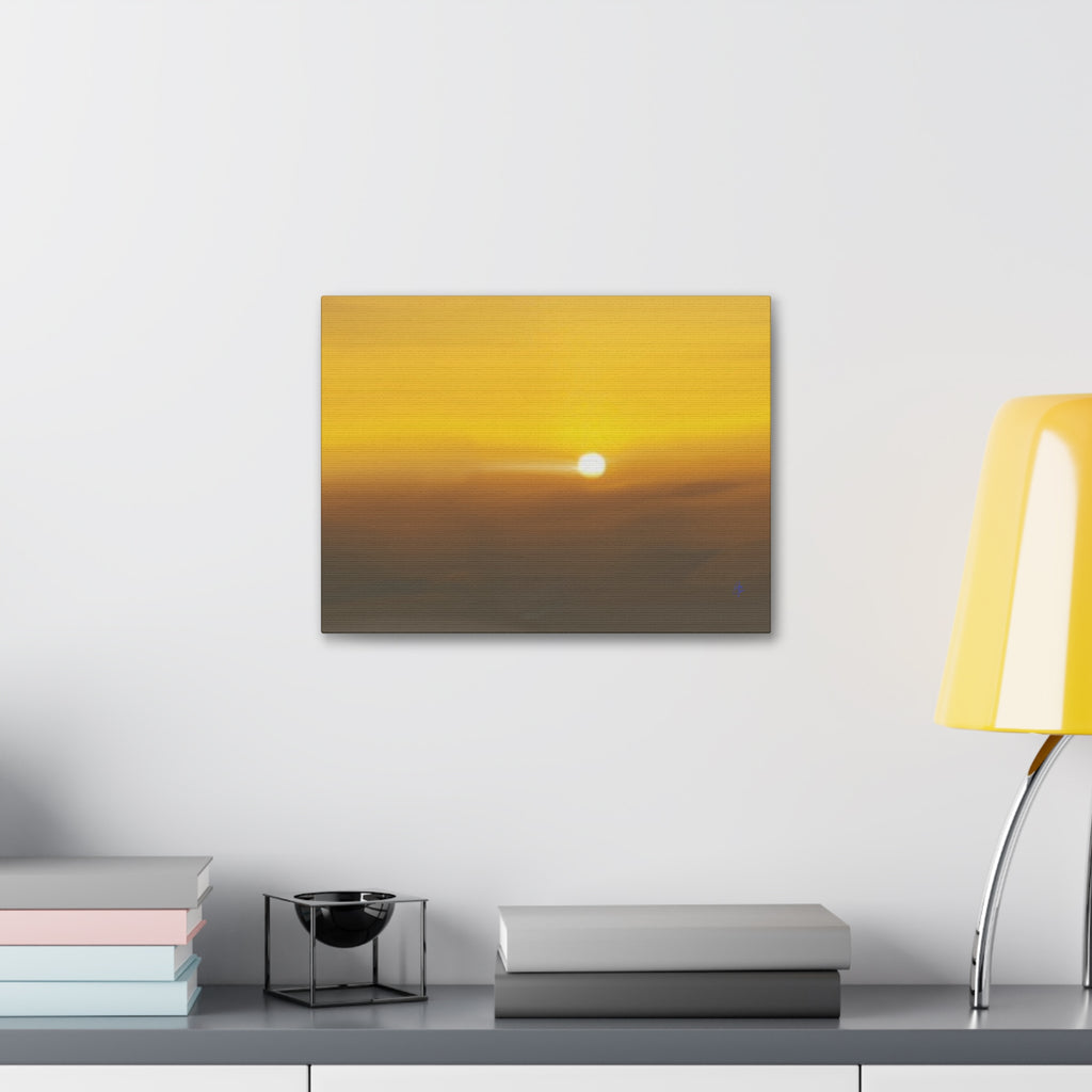 Golden Sunrise Canvas Wall Art — Tranquil Sunrise Stretched Canvas