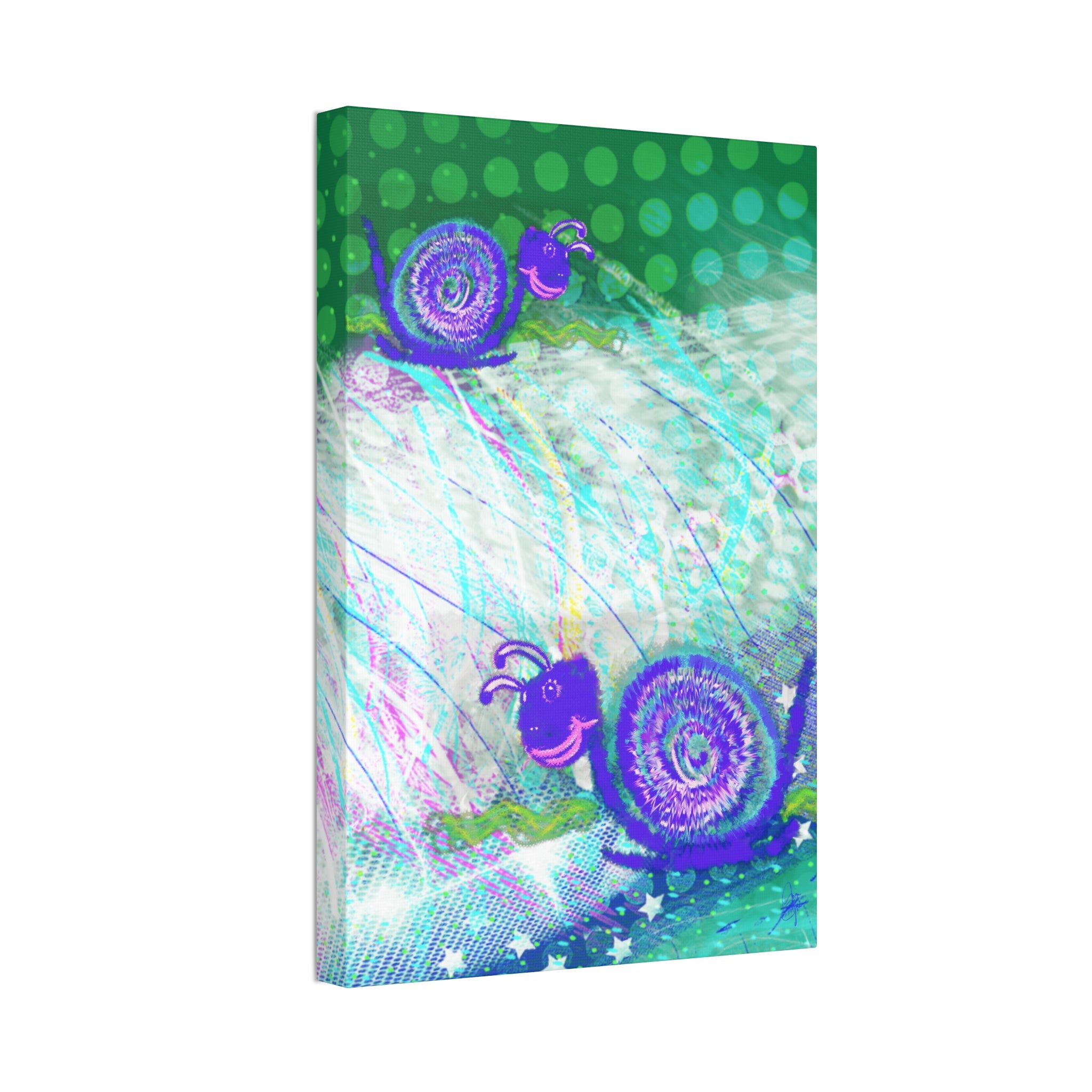 Cute Snail Nursery Wall Art Canvas – Stretched 1.5"