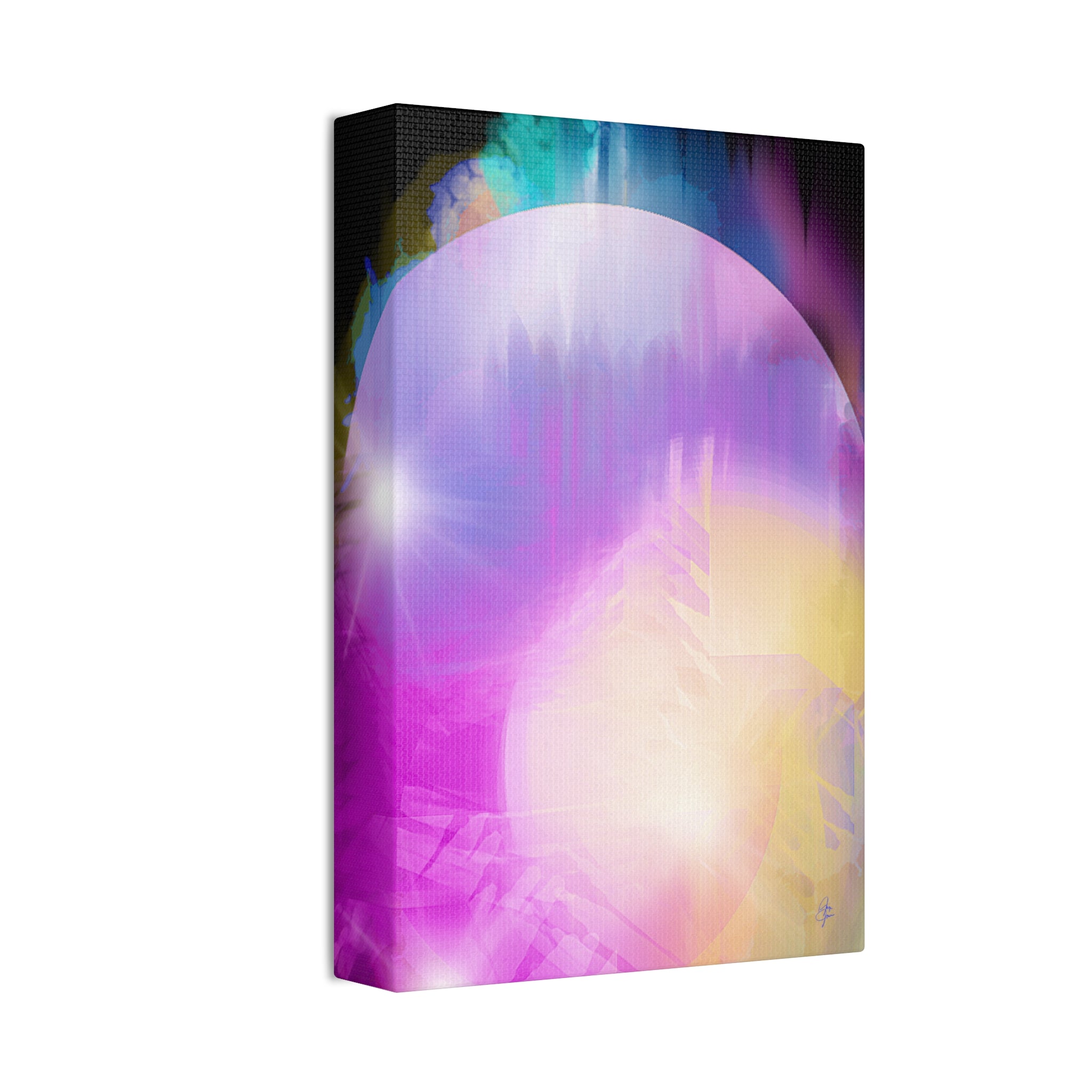 Abstract Aurora Canvas Print — Vibrant Pink & Purple Stretched Wall Art