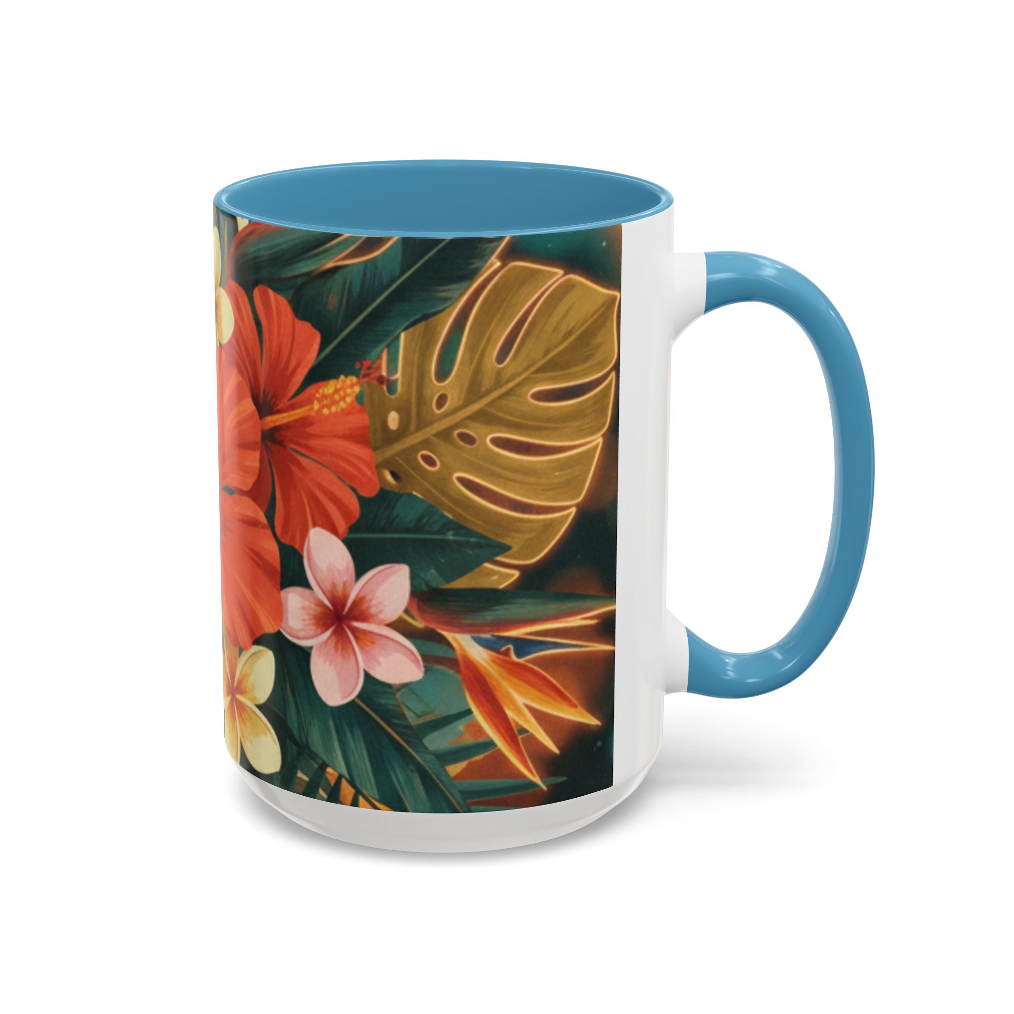 Hibiscus Tropical Coffee Mug — Floral Island Accent Mug (11/15 oz)