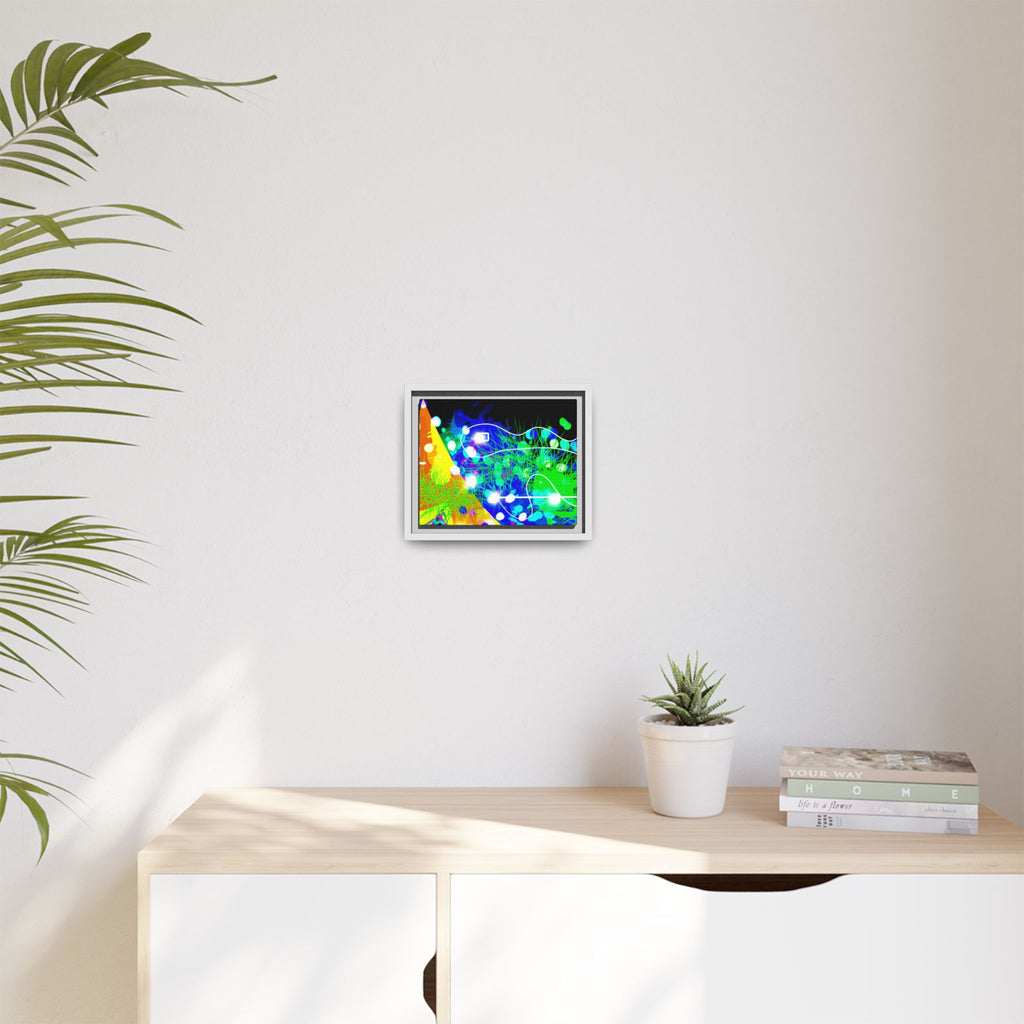 Abstract Neon Wave Matte Canvas Framed Art