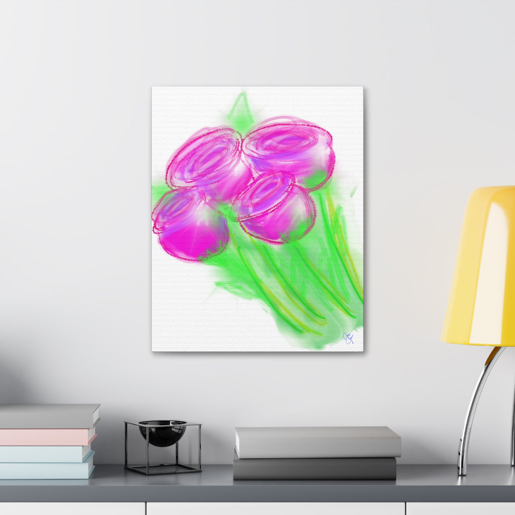 Pink Bloom Abstract Canvas