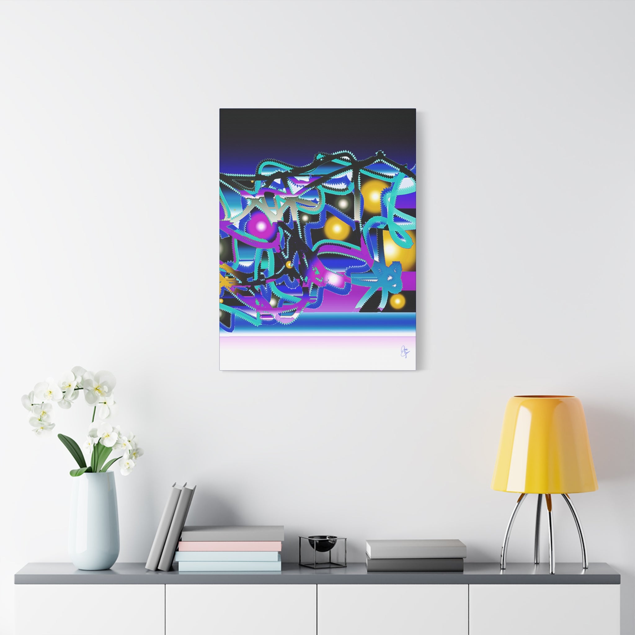 Contemporary City Lights Matte Canvas Wall Art — Stretched 1.25"