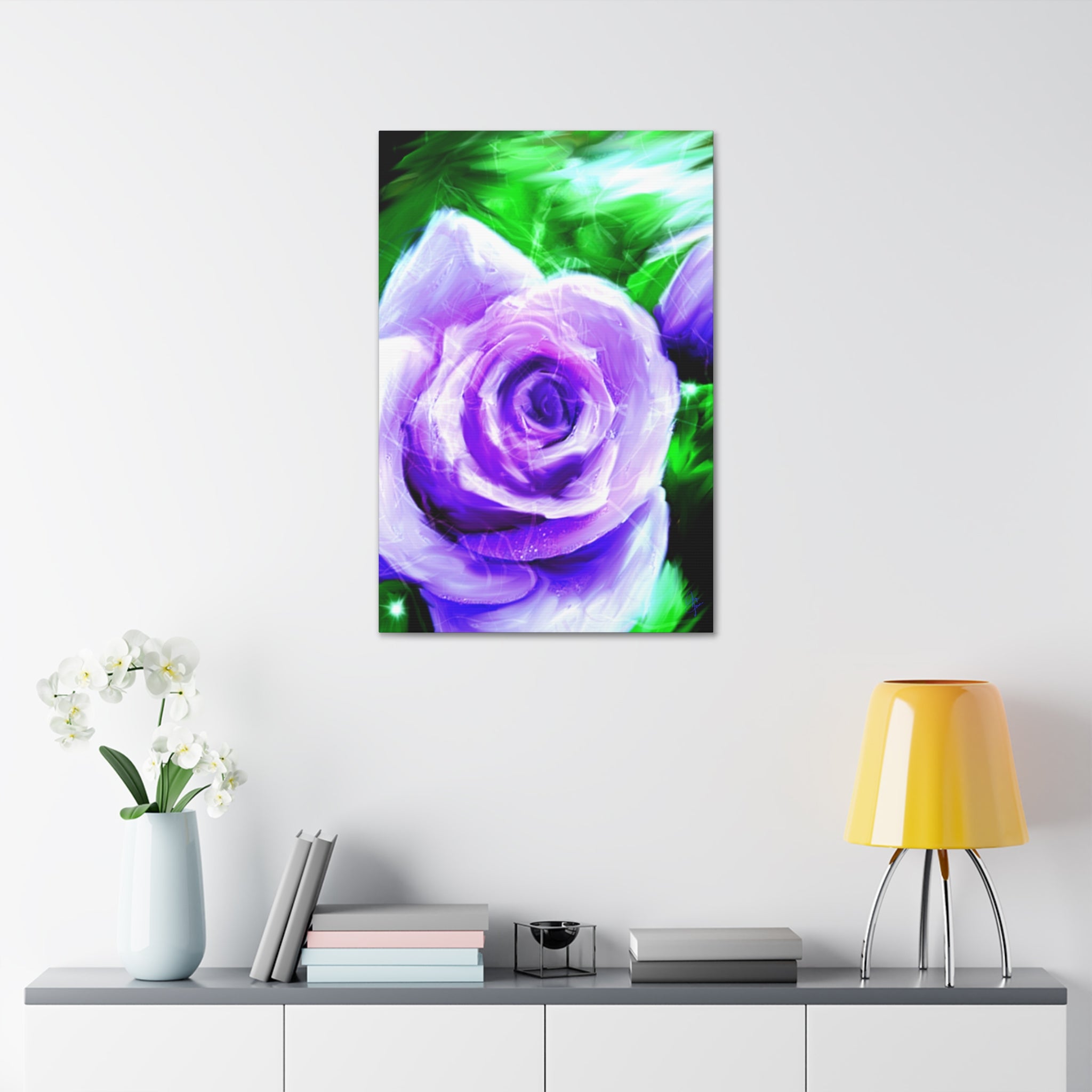 Purple Rose Canvas Print – Stretched 1.5" Floral Wall Art