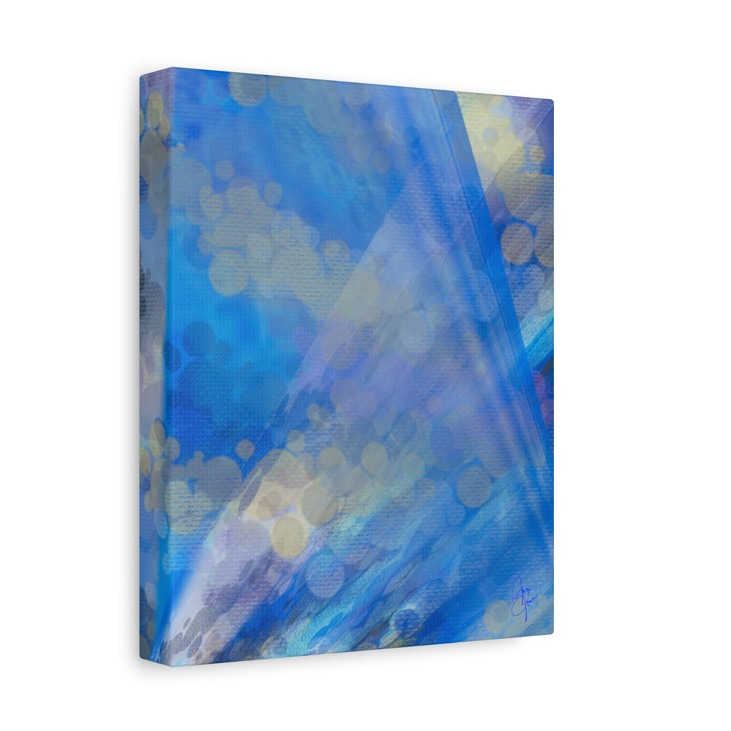 Abstract Blue Bokeh Matte Canvas Wall Art