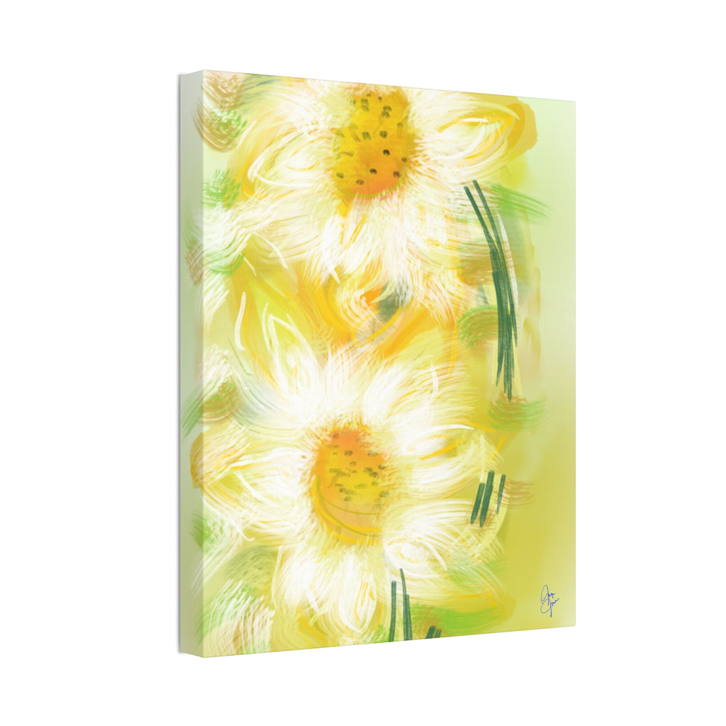 Yellow Daisy Floral Canvas Print – Stretched 1.5" Edge Art
