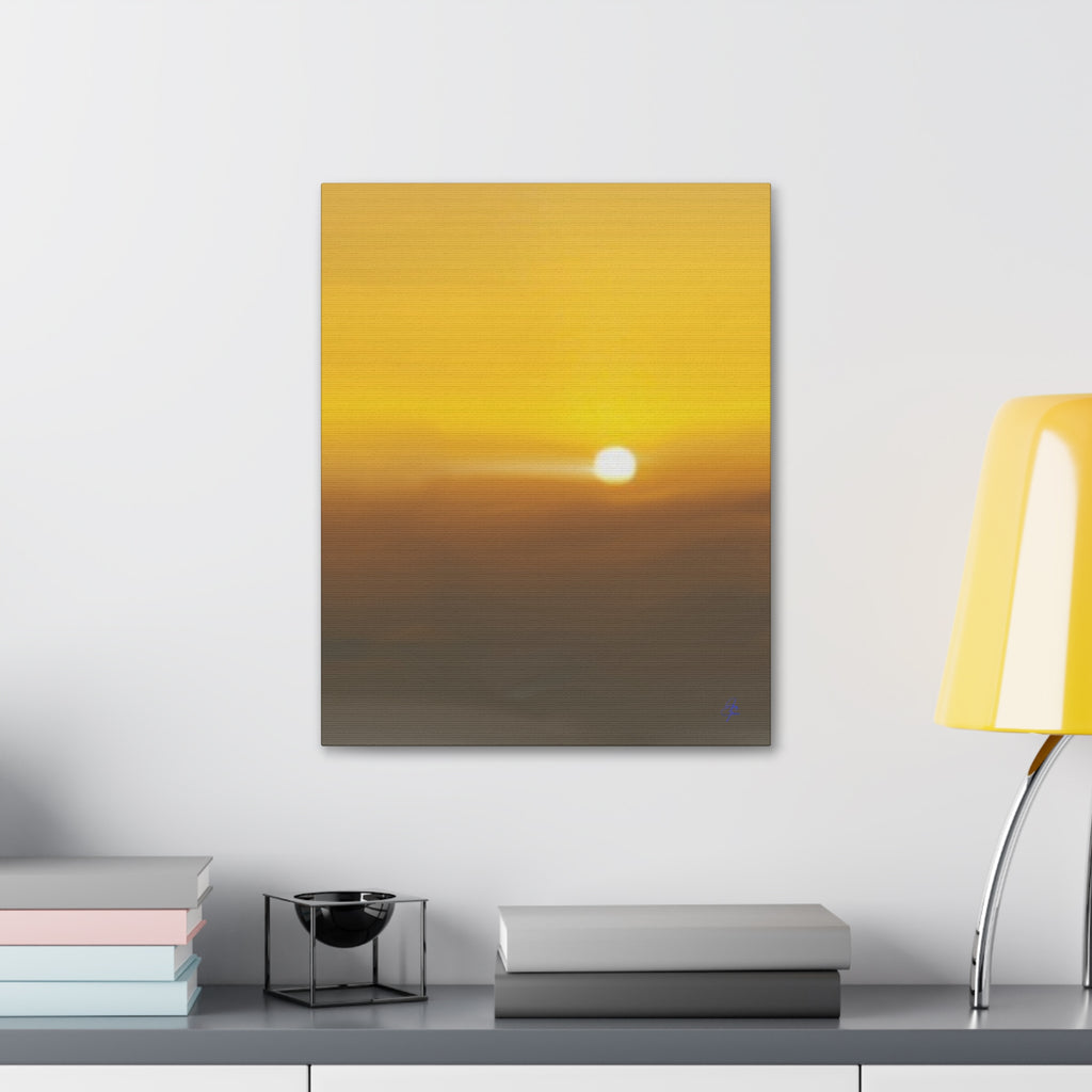 Golden Sunrise Canvas Wall Art — Tranquil Sunrise Stretched Canvas