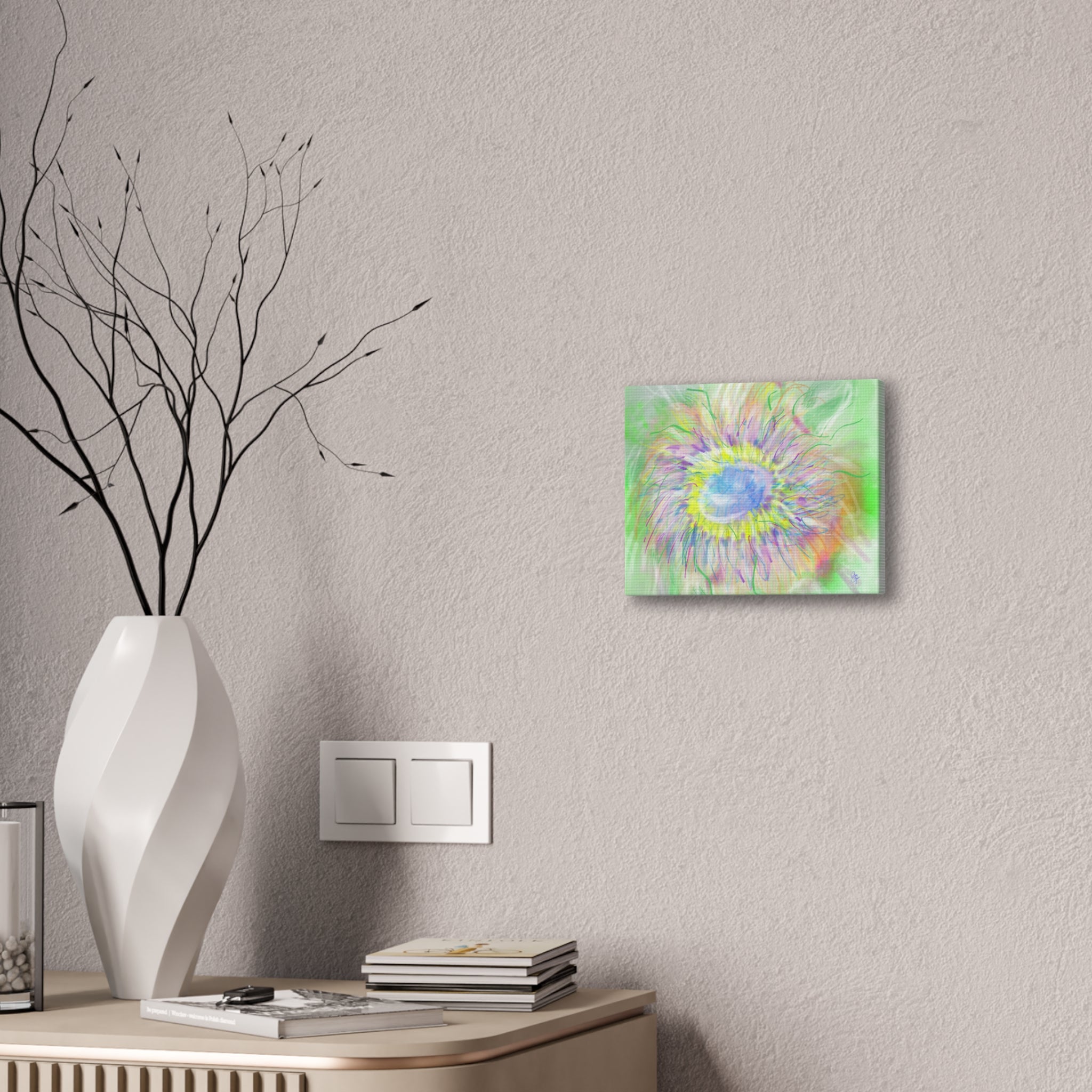 Abstract Pastel Bloom Canvas Print — Floral Wall Art for Living Room & Nursery