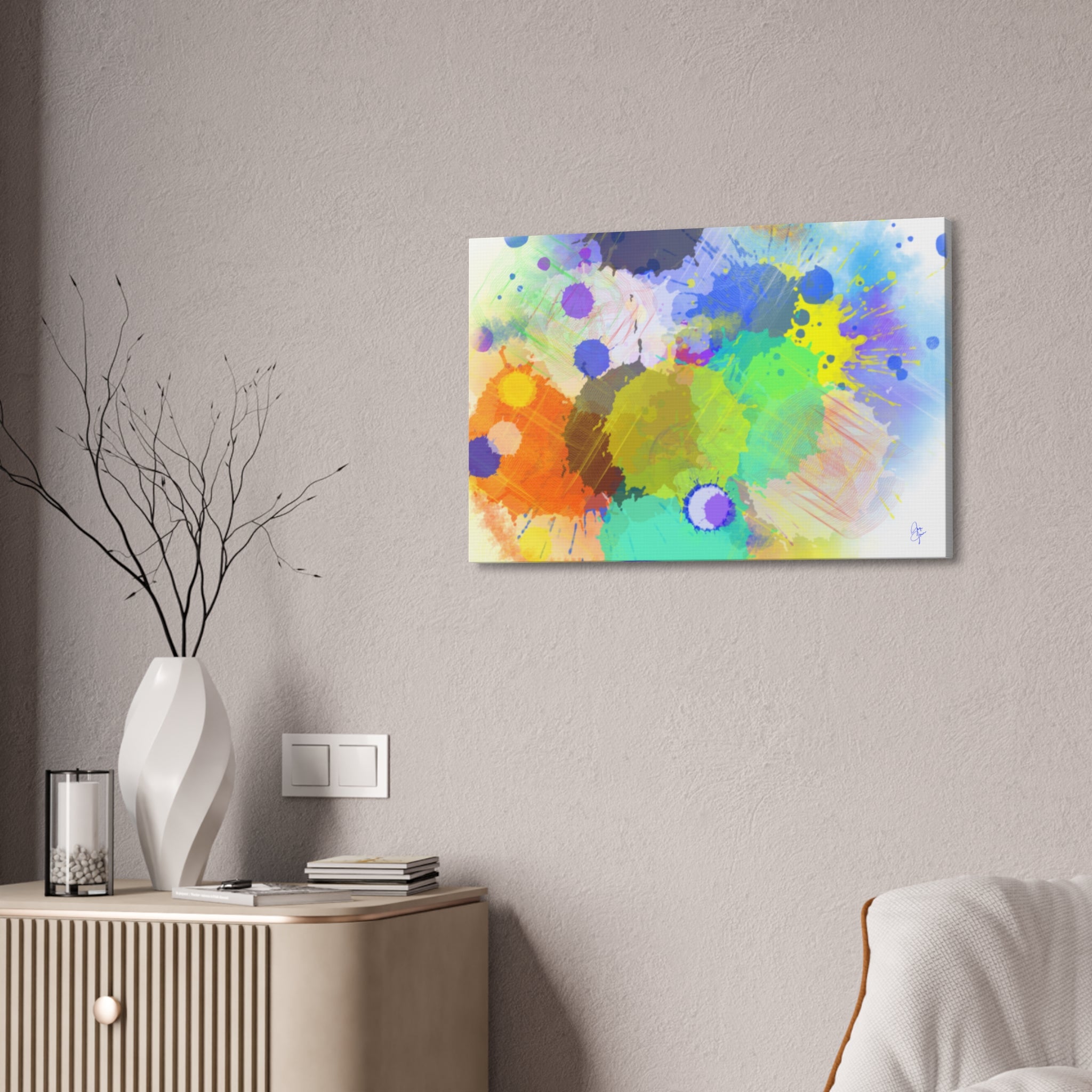 Abstract Color Splash Canvas Print — Stretched 1.5"
