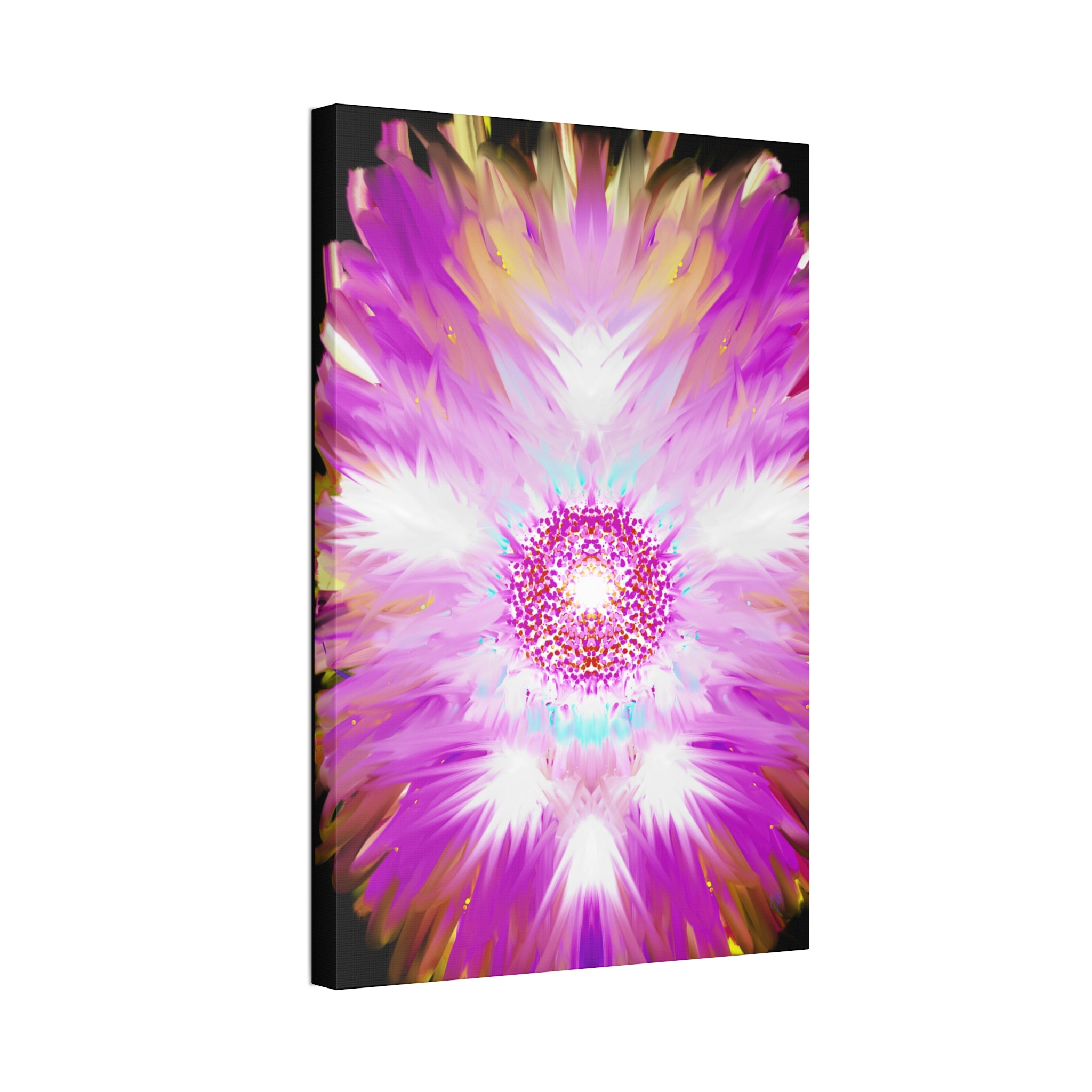 Pink Floral Mandala Canvas Print — Stretched Wall Art