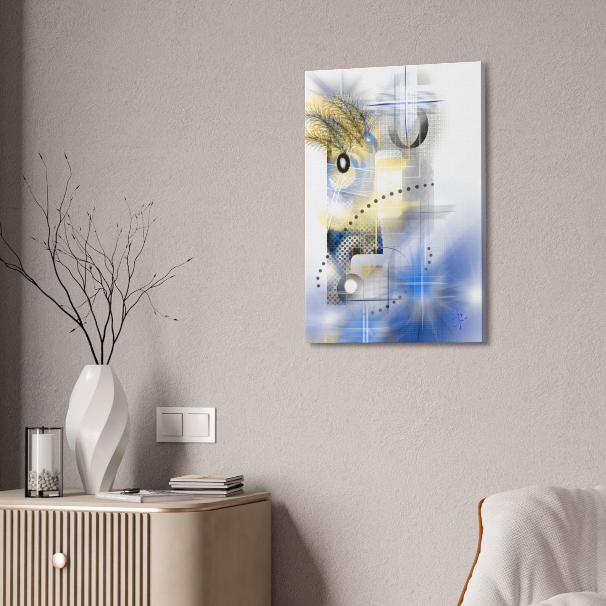 Abstract Parrot Canvas Stretched 1.5"
