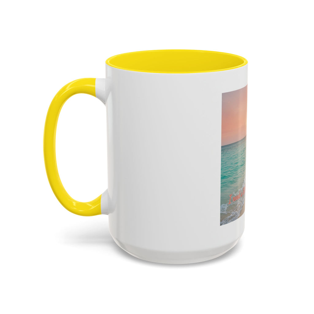 Tropical Beach Coffee Mug — Sunset Palm Ocean Accent Mug (11/15 oz)