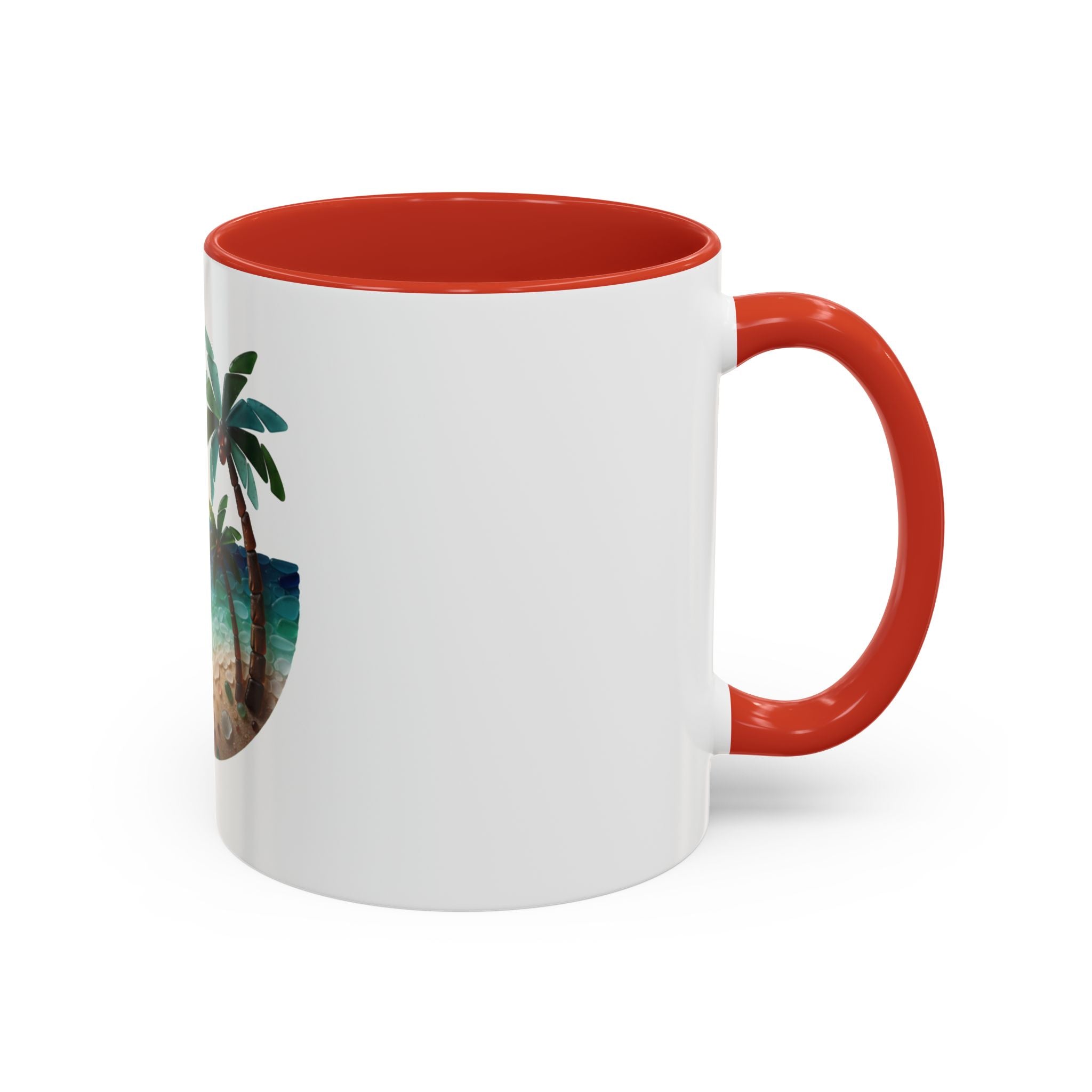 Sunset Beach Coffee Mug — Tropical Palm Ocean Sunrise Accent Mug (11/15oz)