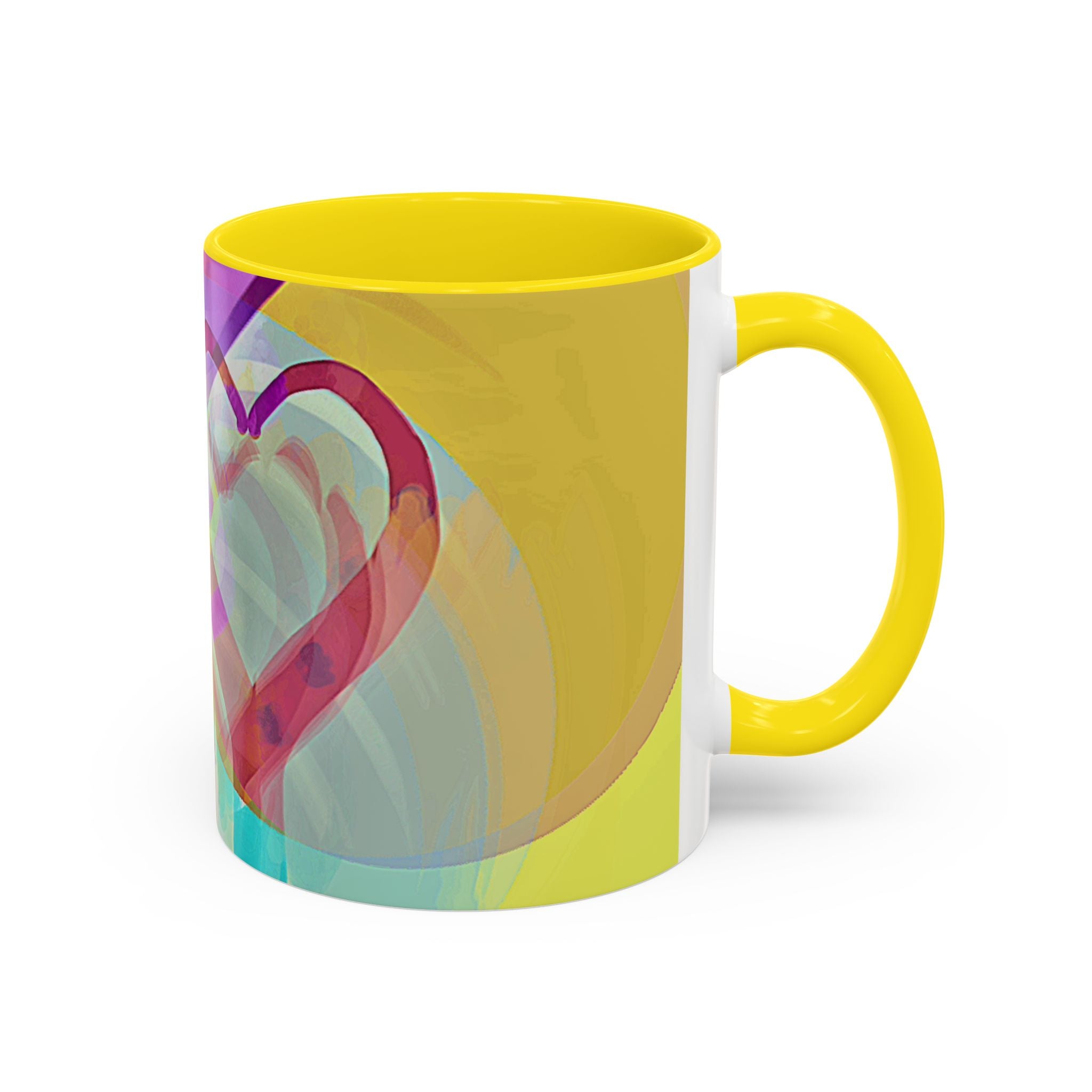 Colorful Heart Coffee Mug – Vibrant Abstract Love Accent Mug (11/15oz)