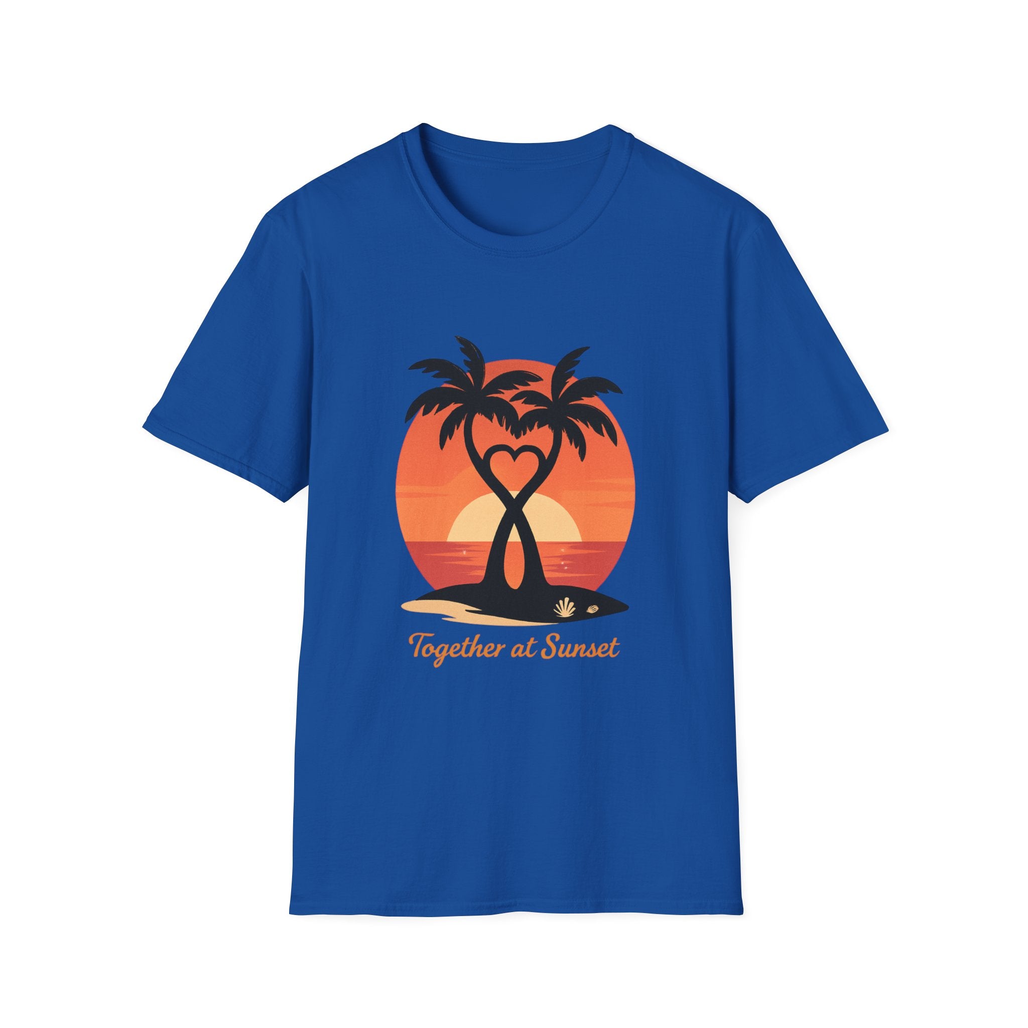 Sunset Palm T-Shirt — "Together at Sunset" Romantic Beach Tee