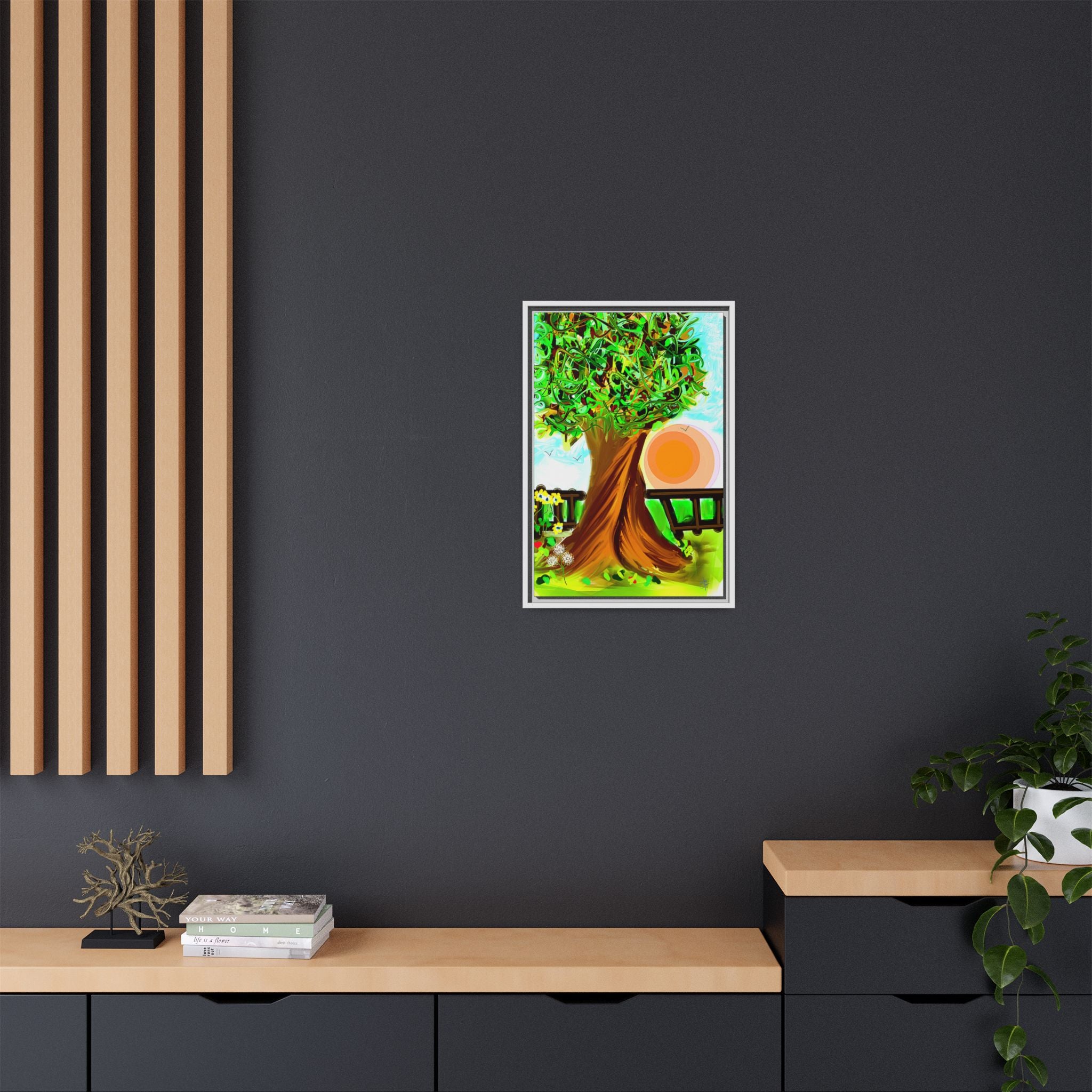 Kid's Favorite Tree Matte Canvas Print — Framed Multi-Color Wall Art
