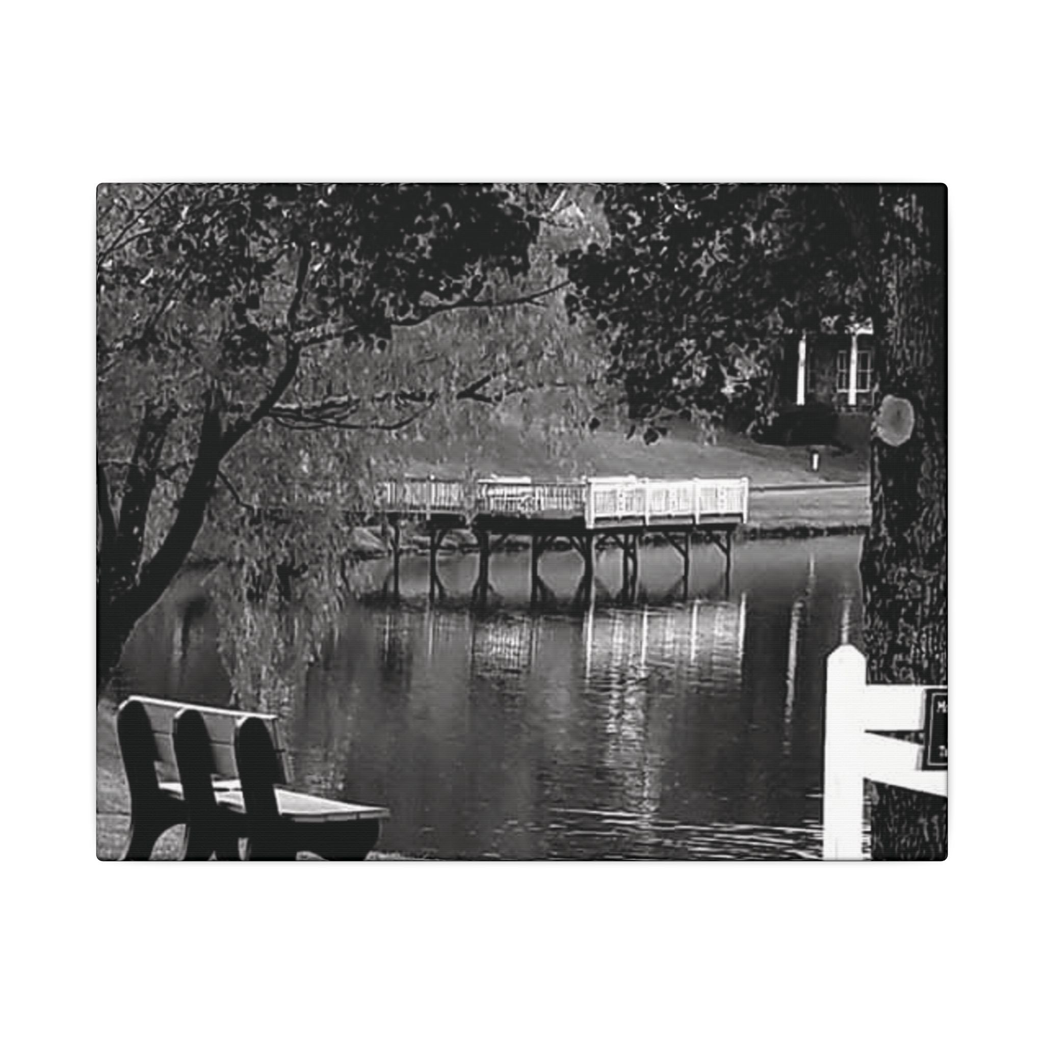 Black and White Canvas Wall Art - Tranquil Landscape Decor