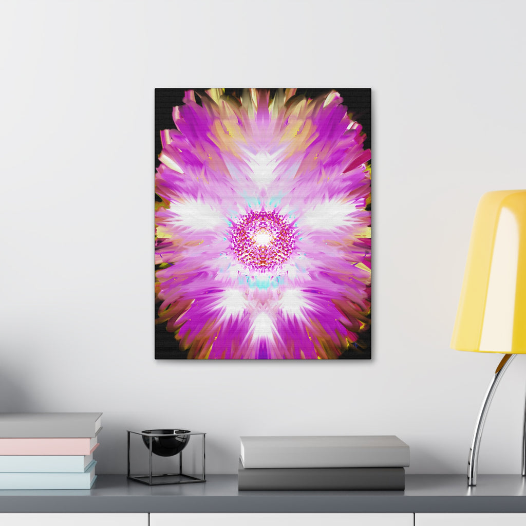 Pink Floral Mandala Canvas Print — Stretched Wall Art