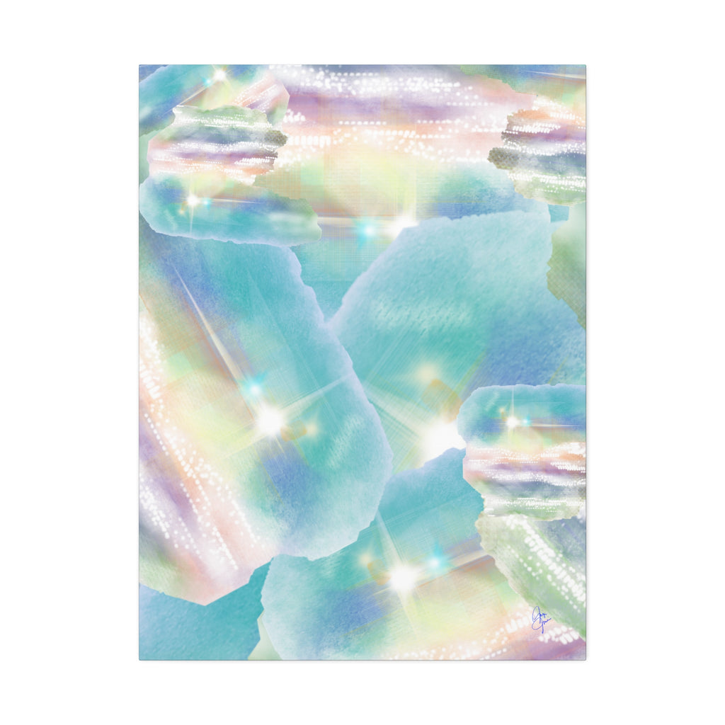 Iridescent Dreamscape Canvas Wall Art — Pastel Sea Glass Abstract